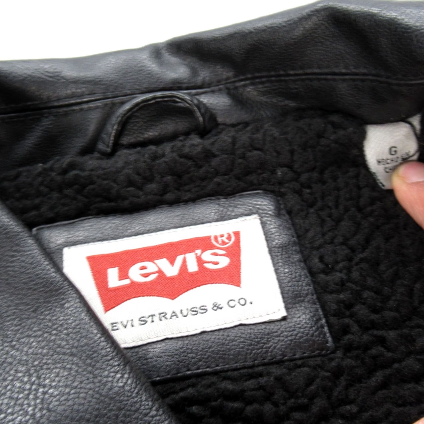 Levi's Levi's Jacket Men L Black Faux Leather Snap Zip Sherpa Lined Motorcycle Winter Casual 90s? No Vintage: No Size US L / EU 52-54 / 3 - 3 Thumbnail