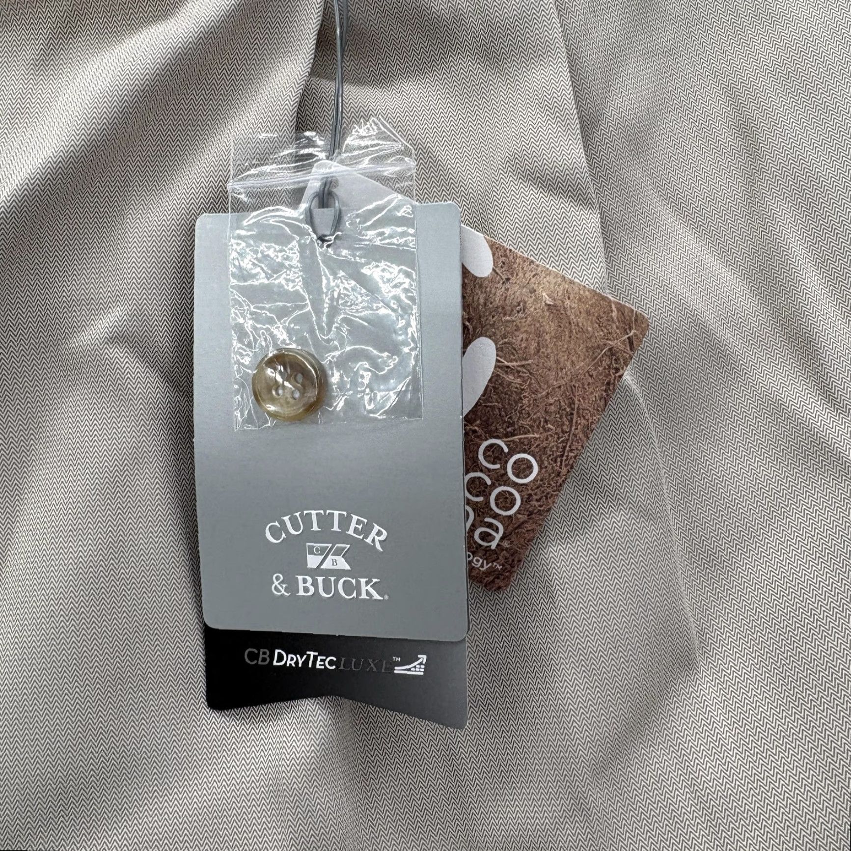 Cutter & Buck Cutter & Buck CB DryTec Luxe Dress Pants Mens 46 Beige Herringbone Big & Tall Dress Pants Casual Business Size US 30 / EU 46 - 4 Thumbnail