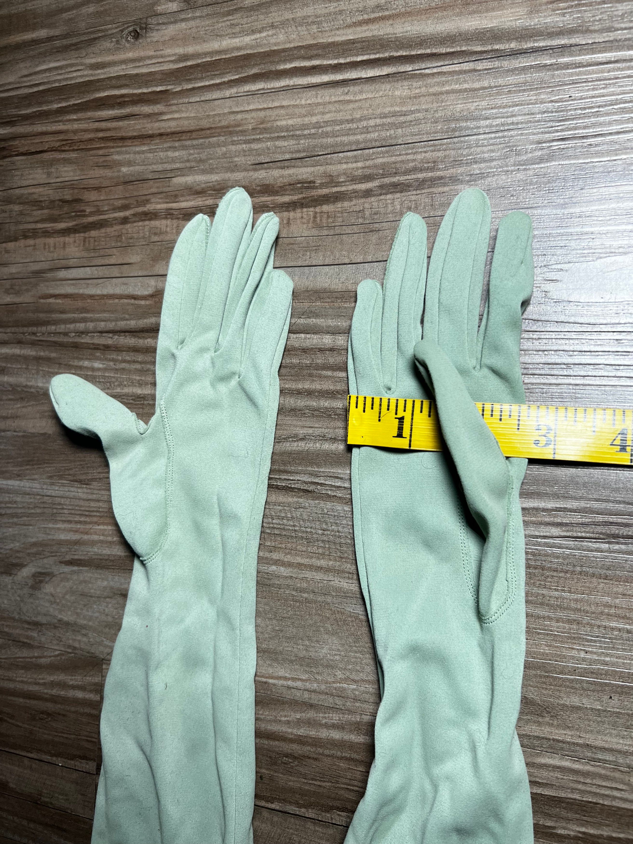 Vintage Vintage Teal Long Elegant Evening Gloves Size ONE SIZE - 4 Preview