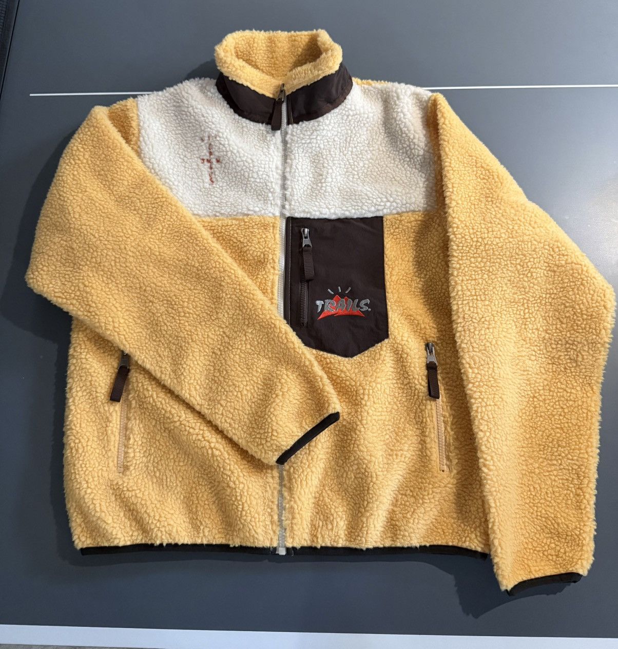 Travis Scott TRAVIS SCOTT CACTUS JACK TRAIL HALF ZIP FLEEC SHERPA JACKET |  Grailed