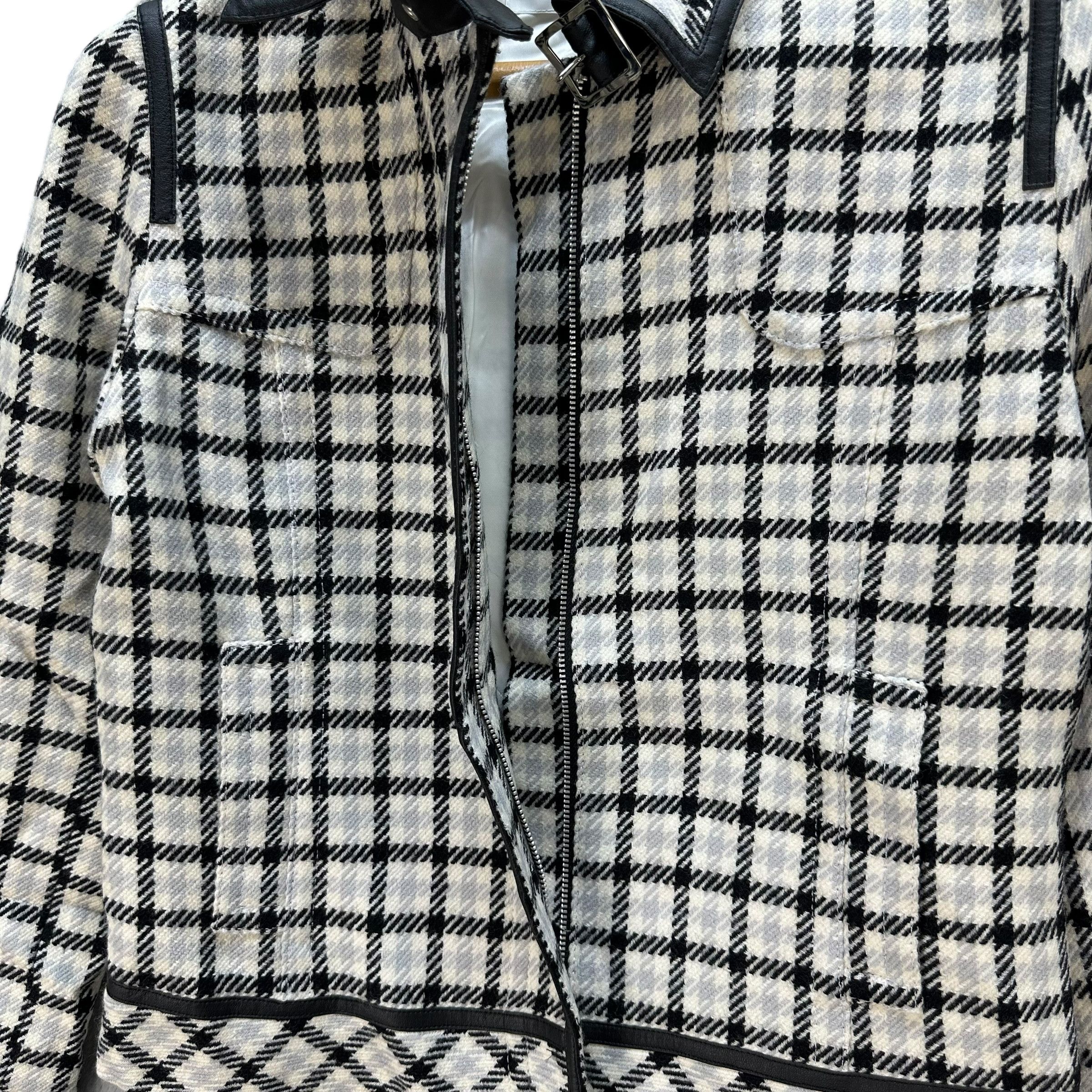 Courreges COURREGES Black White Checked Crop Jacket #A43-0988 Size S / US 4 / IT 40 - 6 Thumbnail