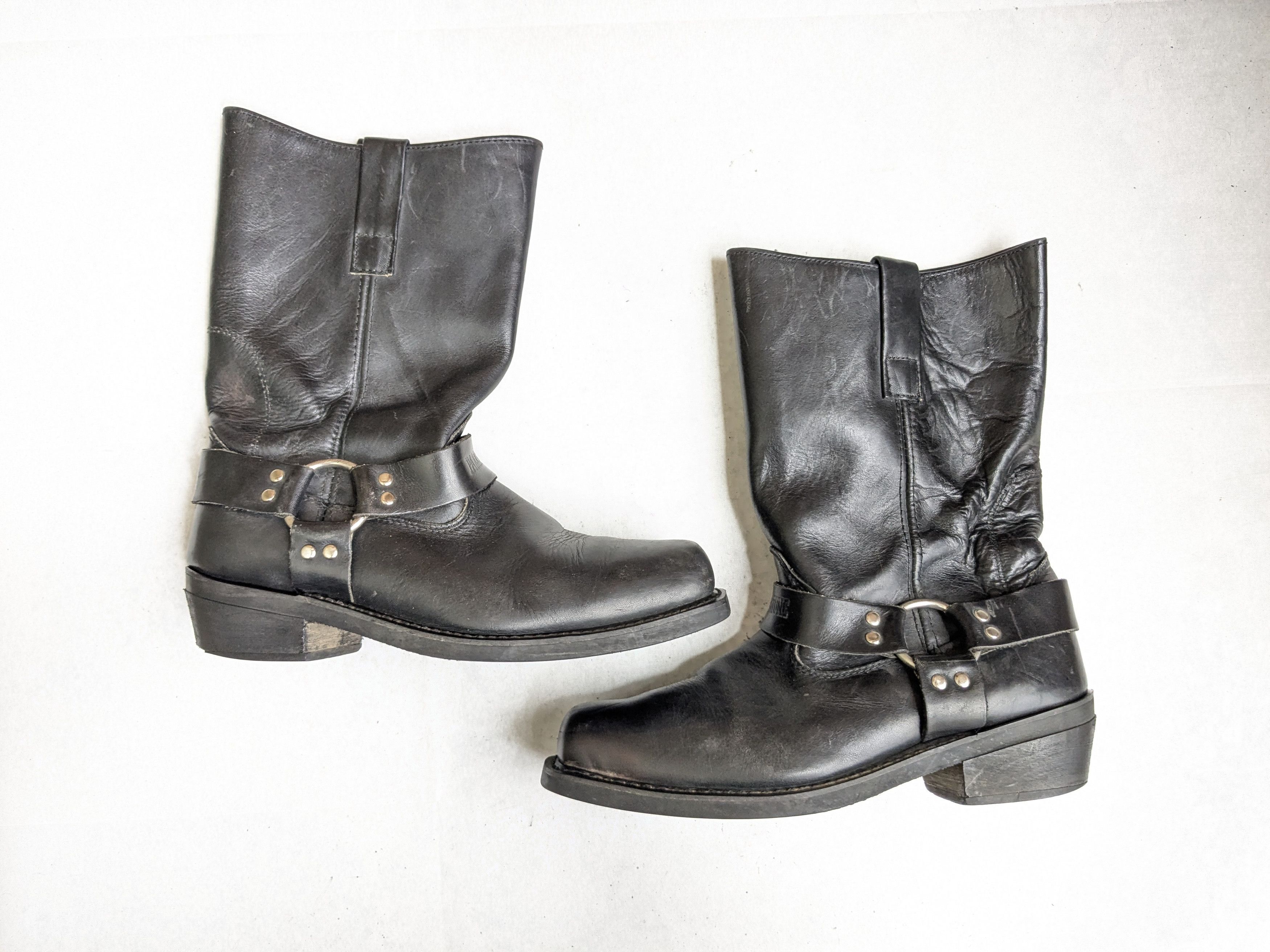 Genuine Leather Vintage Harness Boots Black Leather 11 Motorcycle Biker Size US 11 / EU 44 - 1 Thumbnail