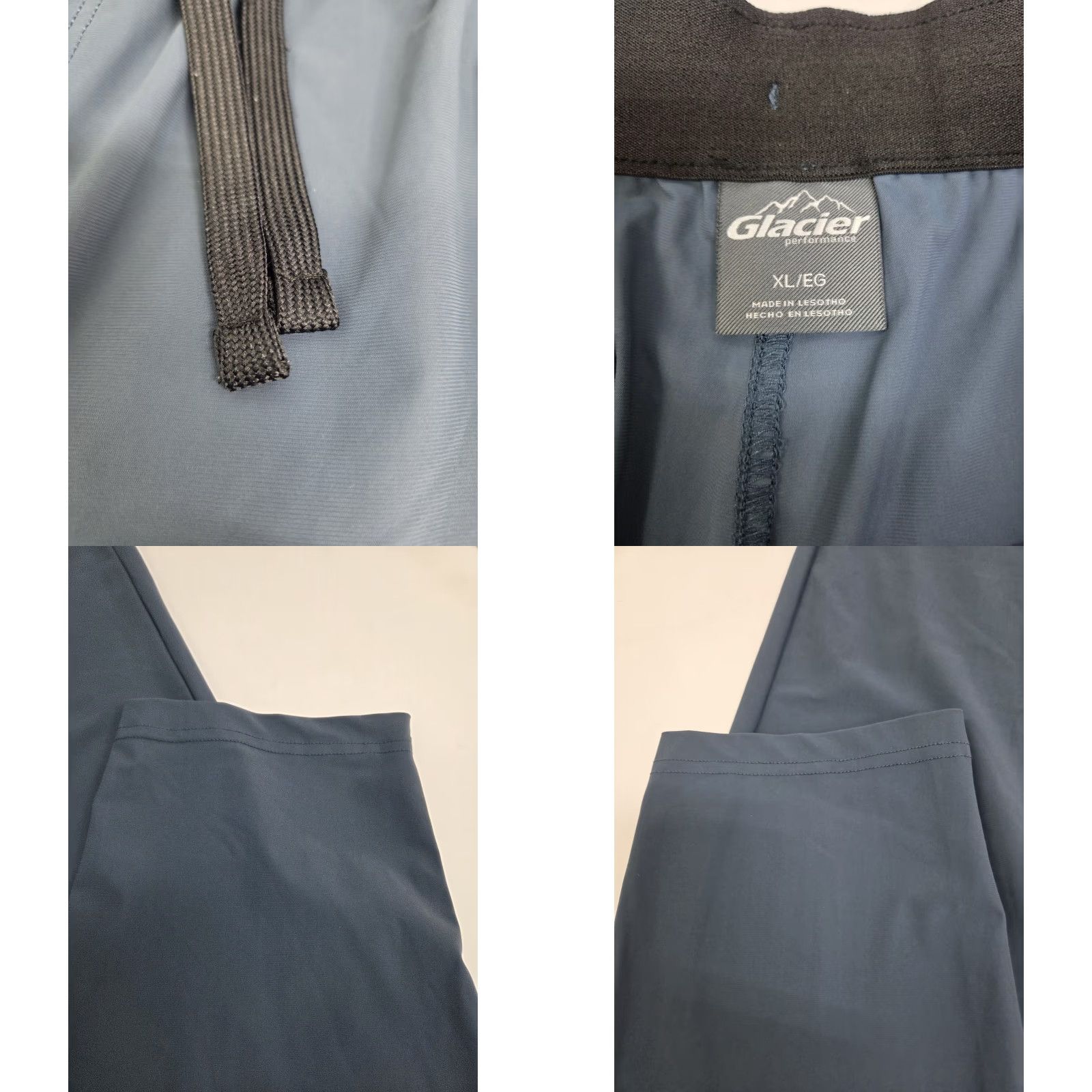 Vintage Glacier Mens Active Performance Pants Blue XL Drawstring Pockets Tapered Athletic 29in Inseam zip front back zip - Winter Summer Spring Fall Size US 36 / EU 52 - 8 Thumbnail