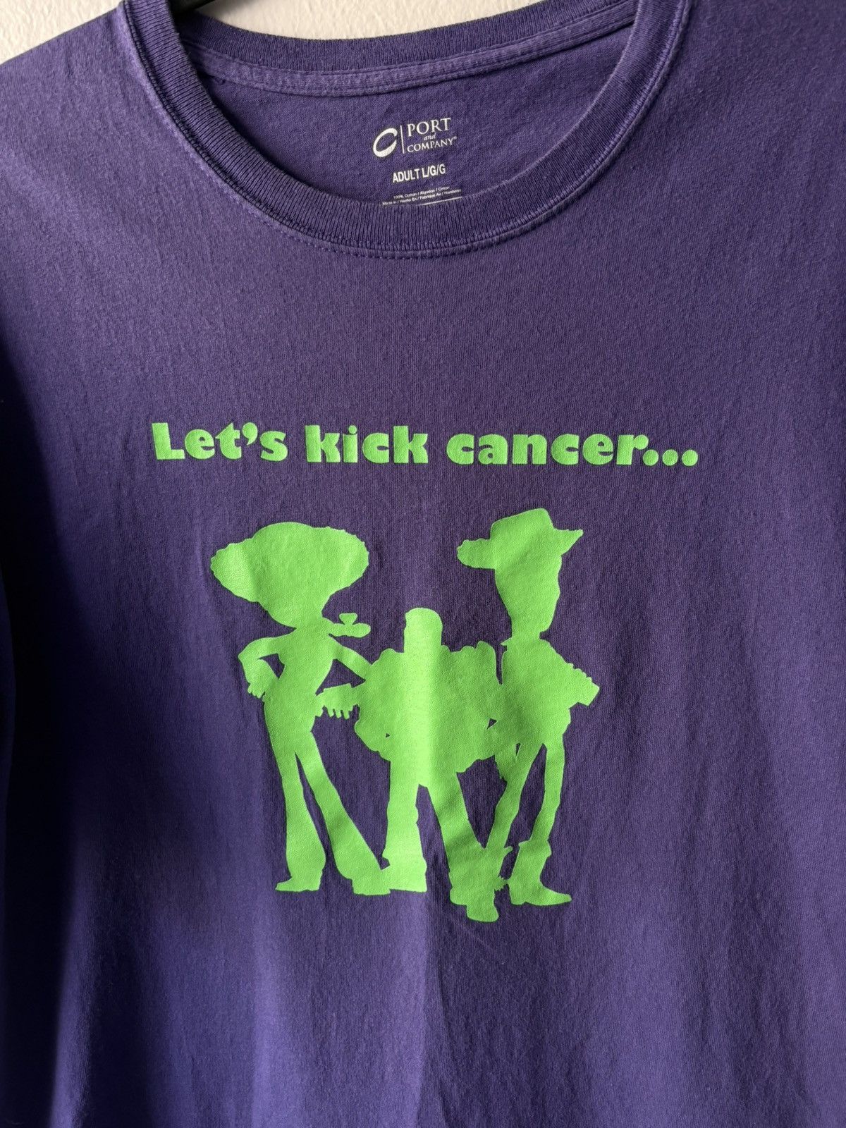 Gildan Let’s Kick Cancer” Toy Story Graphic Tee — — Adult Large Size US L / EU 52-54 / 3 - 3 Thumbnail