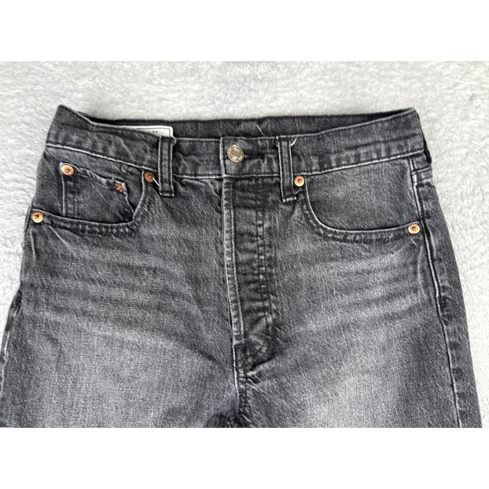Gap VINTAGE Gap Cheeky Straight Jeans Womens 2 Charcoal Mid Rise Crop Stretch 24x26 Size 26" / US 2 / IT 38 - 4 Thumbnail