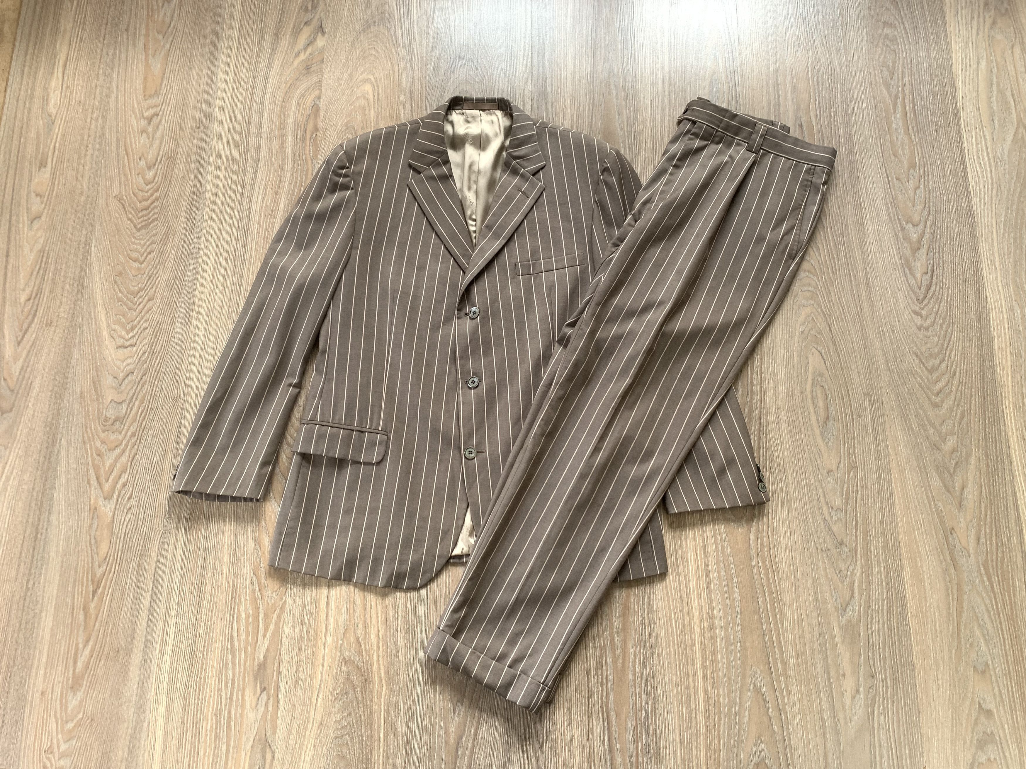 Versace Vintage Versace Collection Stripe Men's Double Suit Size 50L - 11 Thumbnail