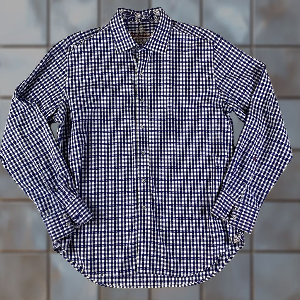 Robert Graham Robert Graham Button-Up Shirt Men L Gingham Blue Lightweight Collared Button-Up Womens? No, Men’s Regular Fit Size US L / EU 52-54 / 3 - 1 Thumbnail