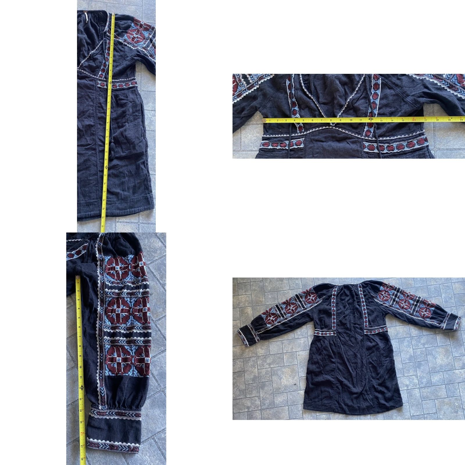 Free People VINTAGE Free People All My Life Embroidered Mini Tunic Dress V Neck Size XS Boho Women’s Size XS / US 0-2 / IT 36-38 - 8 Thumbnail