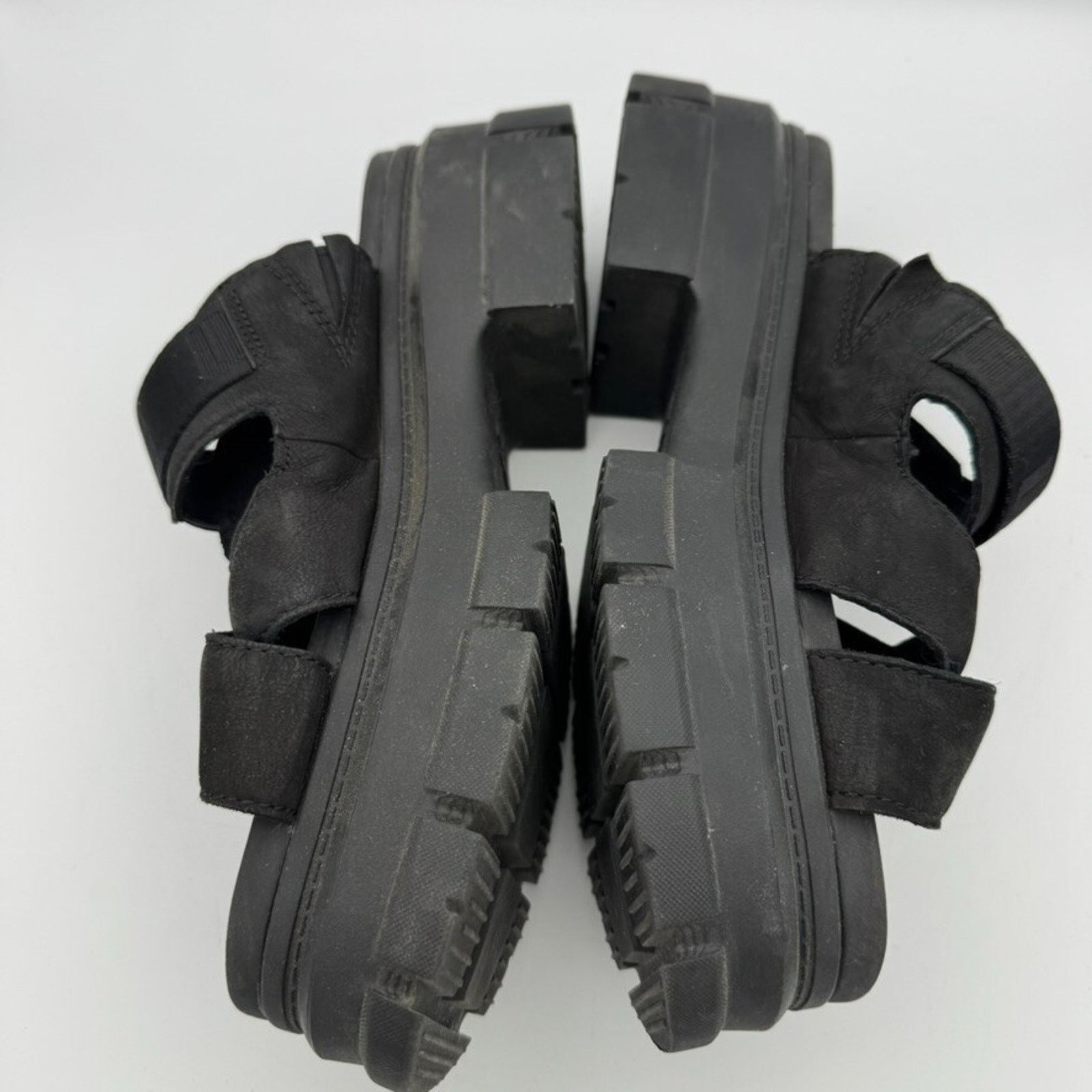 Ugg UGG Ashton Slide Sandals Black Nubuck Leather Platform 10 Size US 10 / IT 40 - 3 Thumbnail
