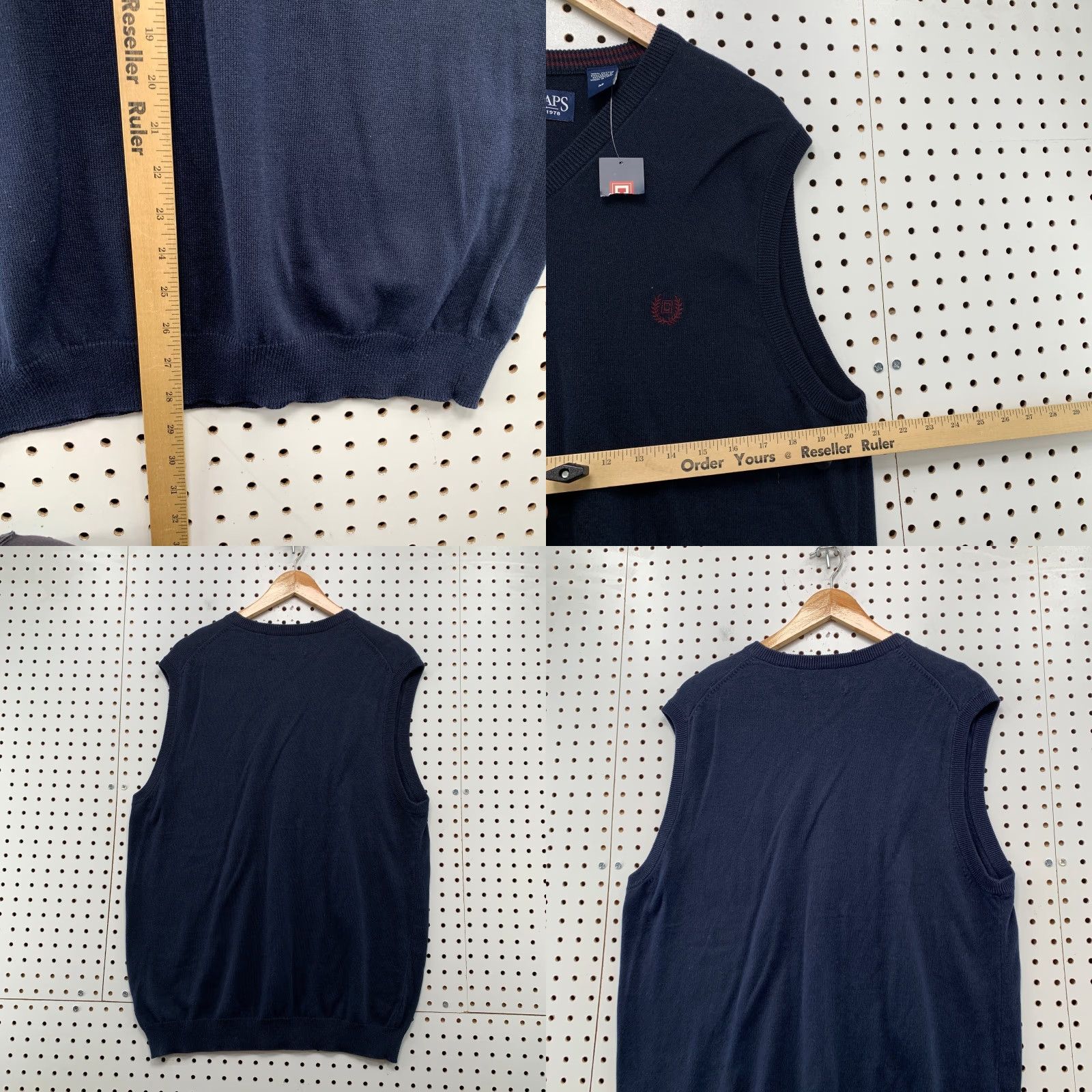 Chaps Chaps New Cotton Logo Navy Blue Sleeveless Sweater Vest Mens Medium Casual Knit Cotton Vest Logo Chaps Blue Navy Mens M Regular All Size US M / EU 48-50 / 2 - 8 Thumbnail
