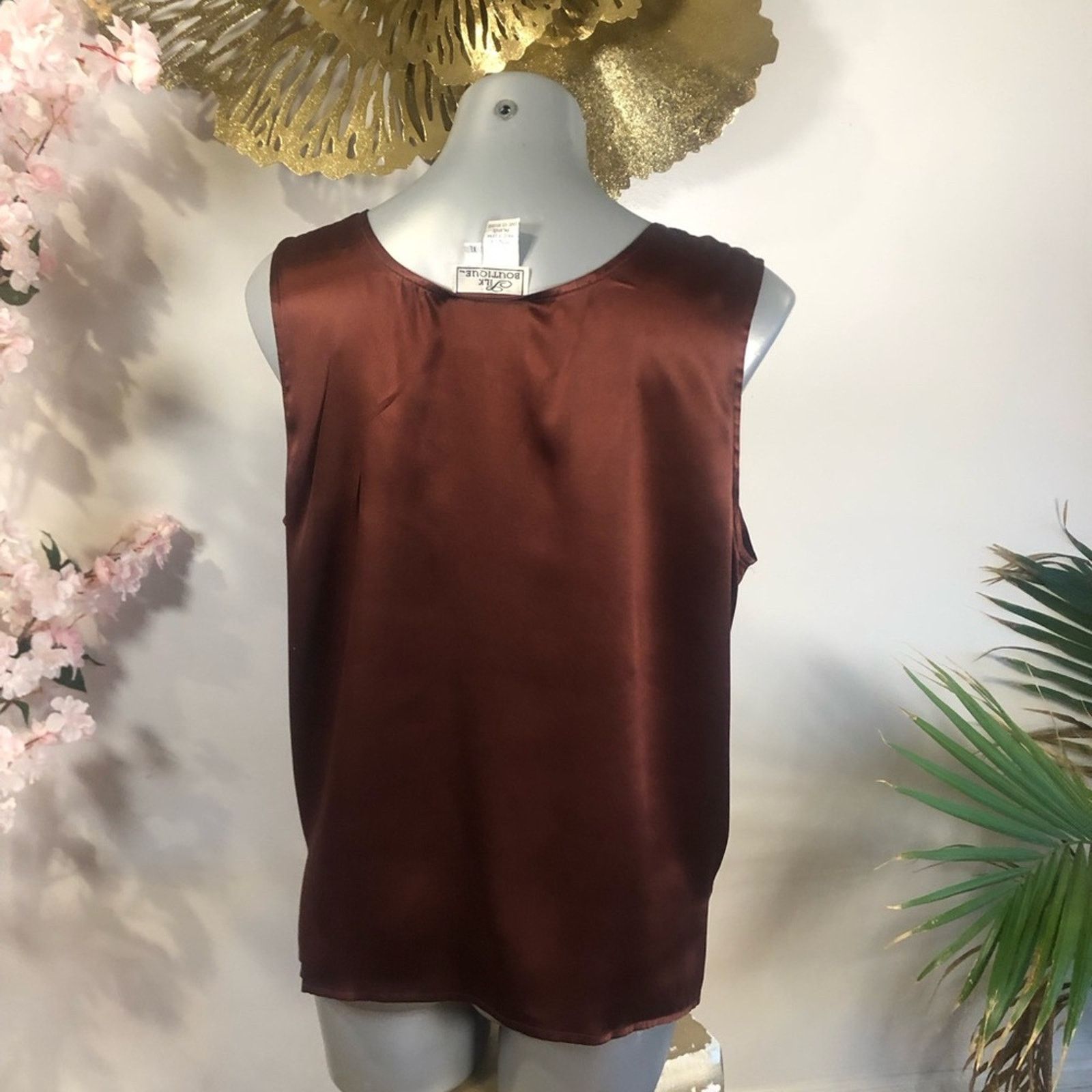 Silk Laundry Silk blouseTop shirt. strapless Brown xl Size L / US 10 / IT 46 - 3 Thumbnail