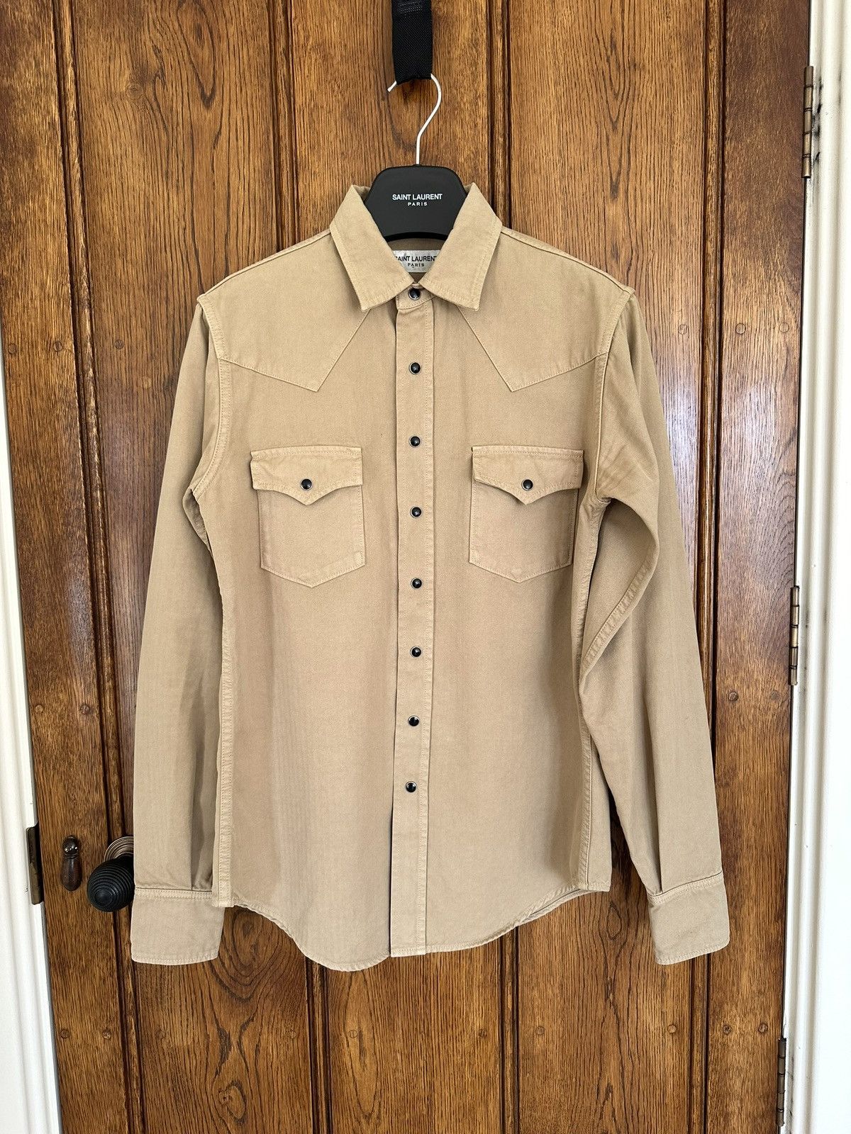 Saint Laurent Paris Saint Laurent western stonewashed denim shirt tan S Size US S / EU 44-46 / 1 - 2 Thumbnail