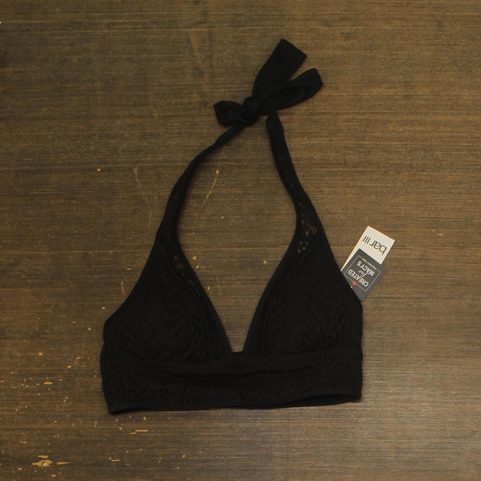 Bar III Nwt Bar Iii Womens Halter Bikini Swim Top Mbgc25122 Black S Size ONE SIZE - 1 Thumbnail