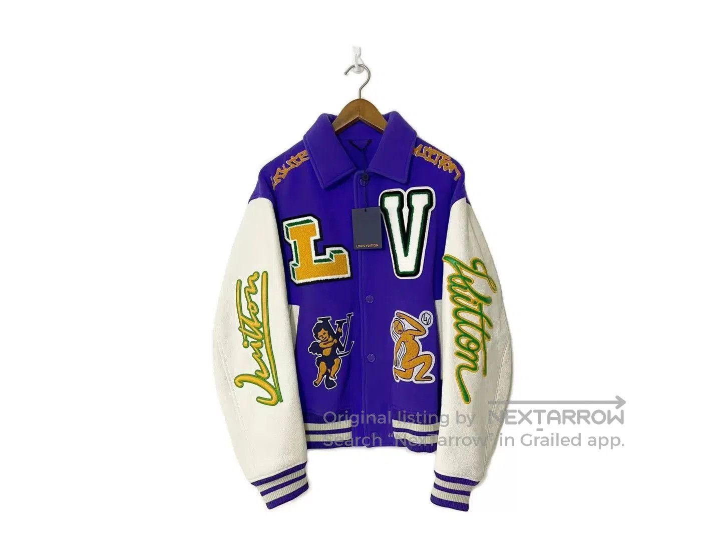 Louis Vuitton Louis Vuitton LV Cartoon Leather Sleeve Baseball Jacket. Size US XL / EU 56 / 4 - 1 Thumbnail