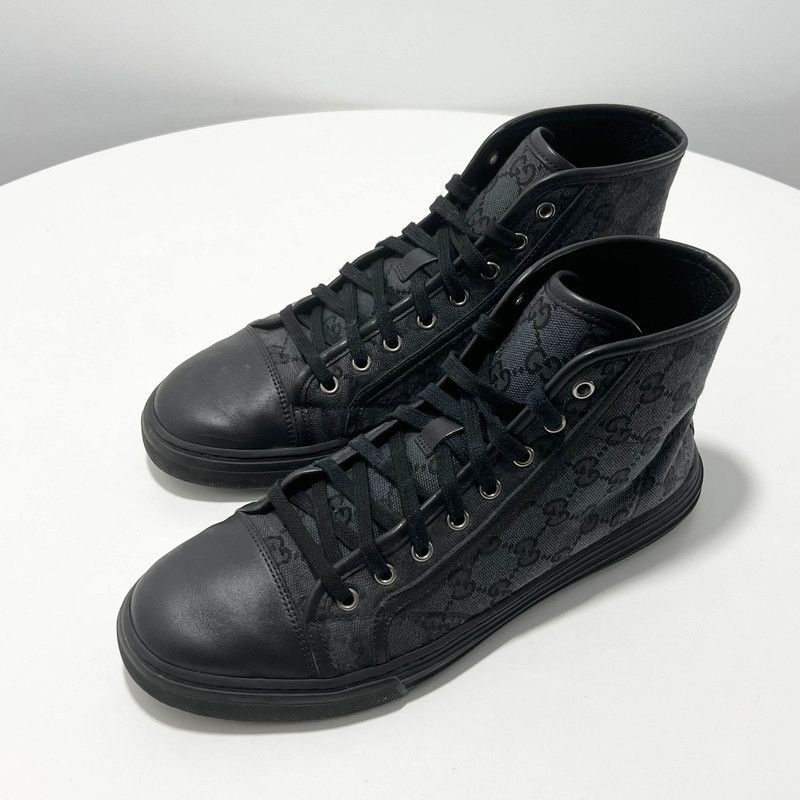 Gucci Gucci Retro GG Canvas High-Top Sneakers 0079 Size US 8 / EU 41 - 1 Thumbnail