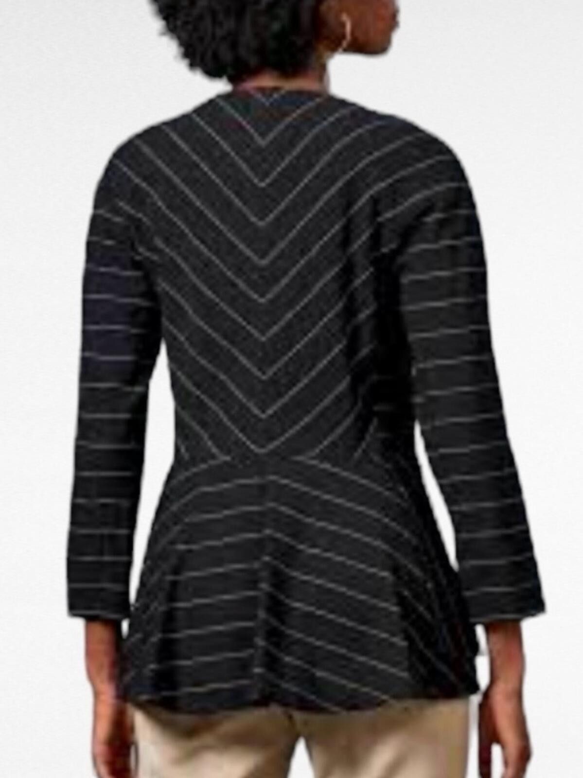 Other Anne Klein / Pinstripe Tunic Top / Black White Size M / US 6-8 / IT 42-44 - 11 Thumbnail