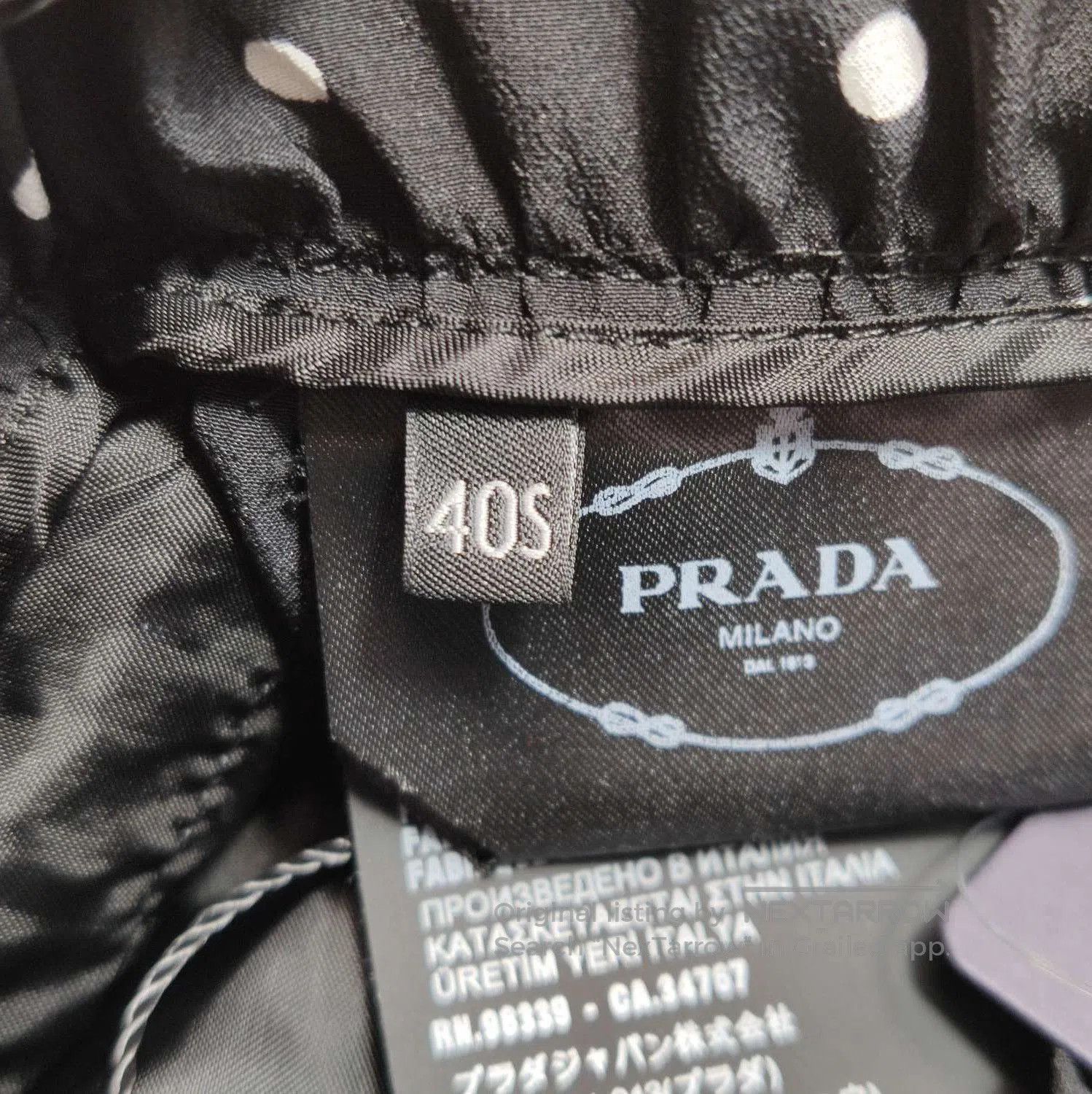 Prada Prada Polka Dot Silk Trousers in Black . Size 39" - 5 Thumbnail