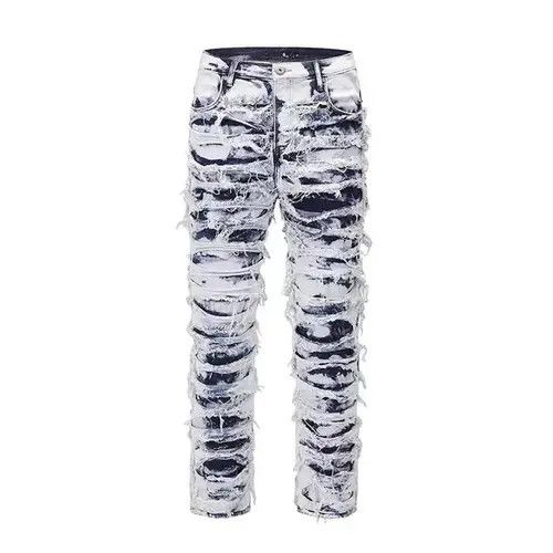 Jean Retro distressed washed ripped stretch jeans Size US 32 / EU 48 - 5 Thumbnail