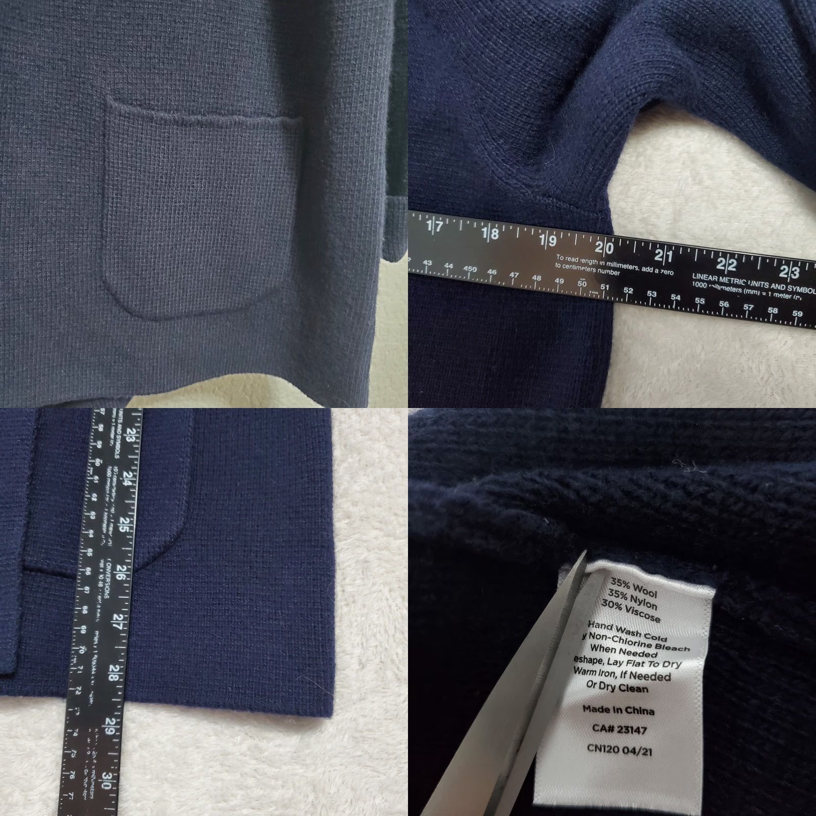 Talbots Talbots Wool Blend Knit Blazer Women Petite Large Navy Blue Open Sweater Jacket Size L / US 10 / IT 46 - 8 Thumbnail
