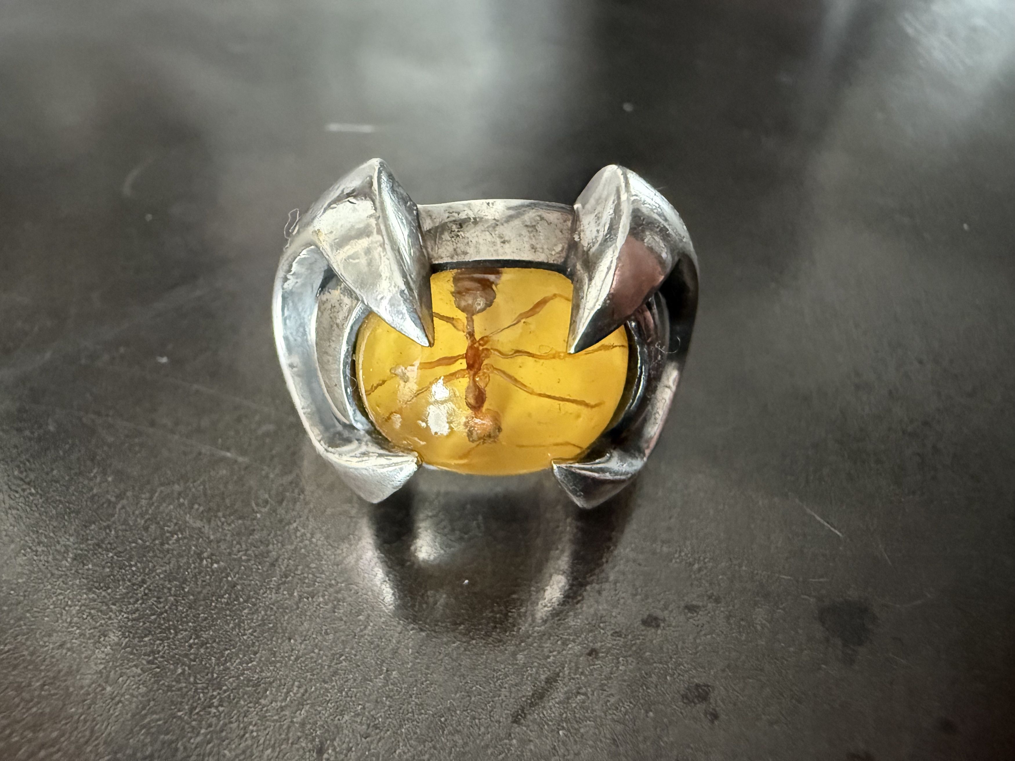 Other M.A.R.S Amber ring 925 silver with ant inclusion Size ONE SIZE - 5 Thumbnail