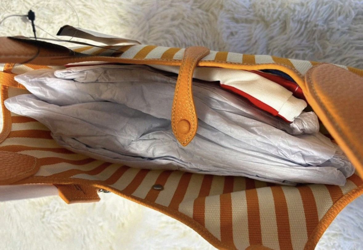 Ralph Lauren Ralph Lauren Polo Play Women Leather Bag Orange Striped New Size ONE SIZE - 6 Thumbnail
