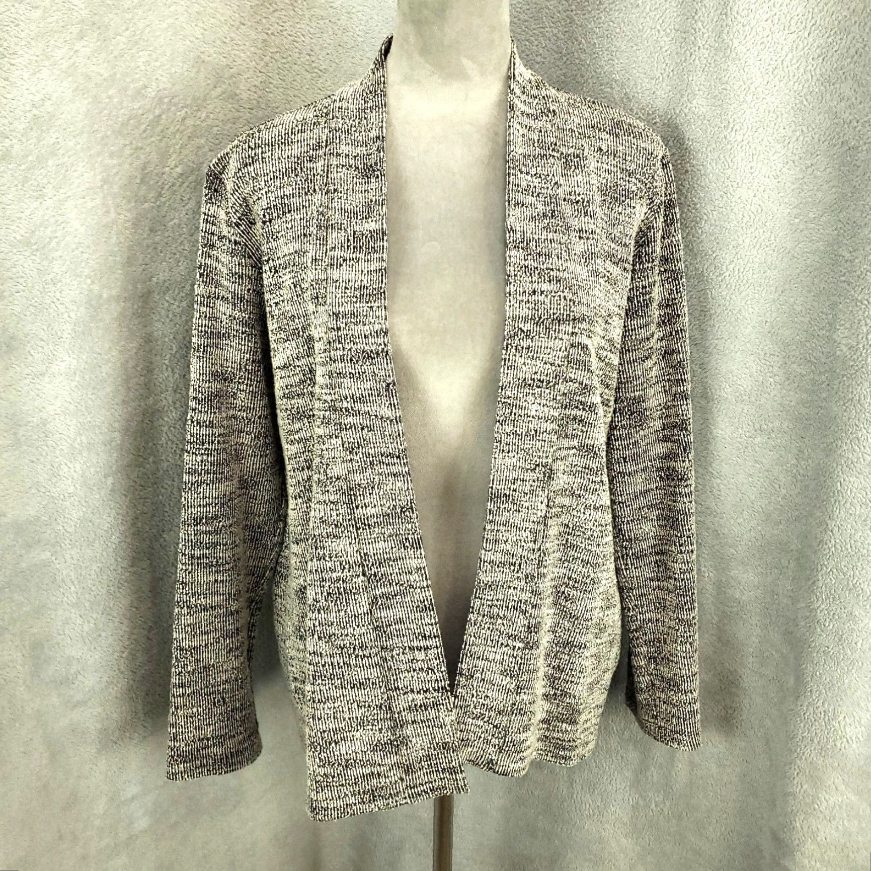 Eileen Fisher Eileen Fisher Cardigan Jacket Womens Small Gray Heathered Knit Open Front Lined Cardigan Size S / US 4 / IT 40 - 2 Thumbnail