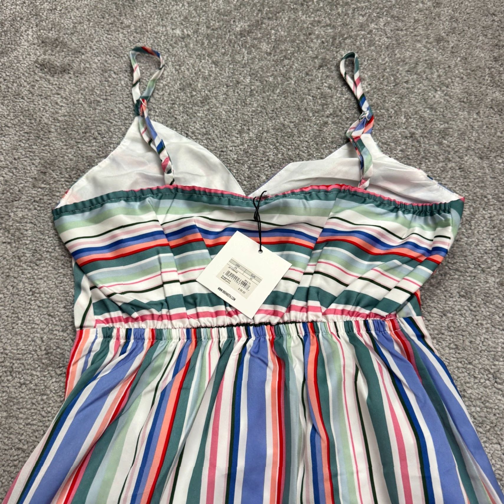 BB Dakota BB Dakota Jack By Maxi Dress Women XS Colorful Multicolor Striped Slit NWT Size XS / US 0-2 / IT 36-38 - 4 Thumbnail