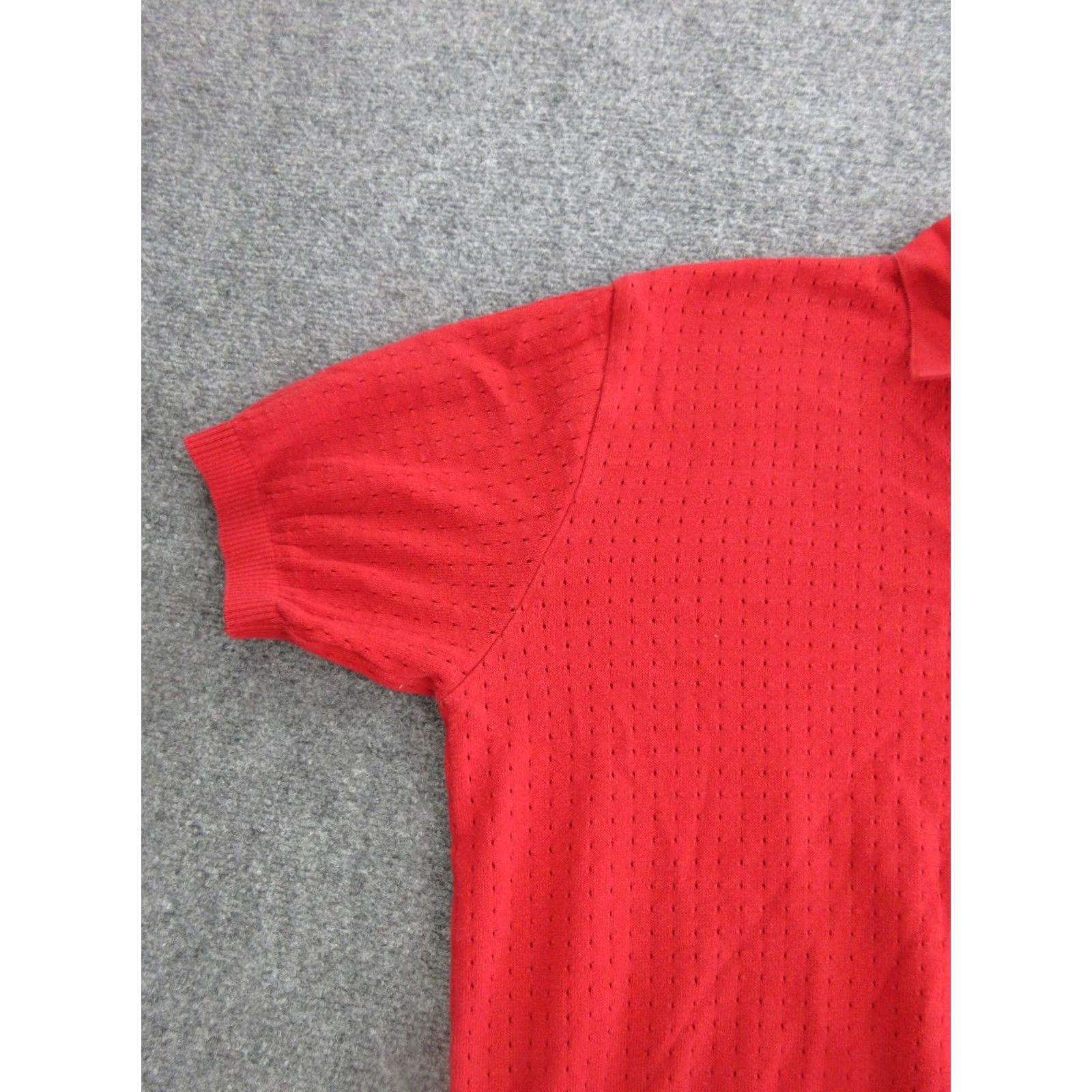 Vintage St. Croix Mens XL Red Cotton Polyester Knit Short Sleeve Collared Pullover Sweater Size US XL / EU 56 / 4 - 3 Thumbnail