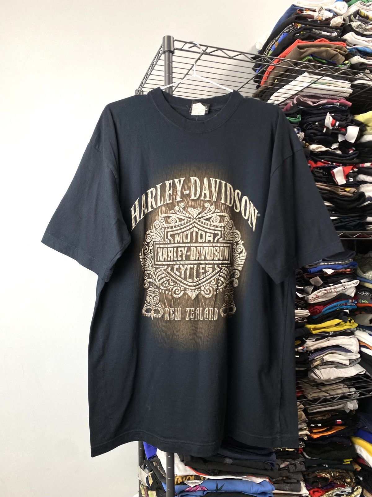 Harley Davidson Vintage Harley Davidson New Zealand T Shirt Choppers 90-00’s Size US XL / EU 56 / 4 - 1 Thumbnail