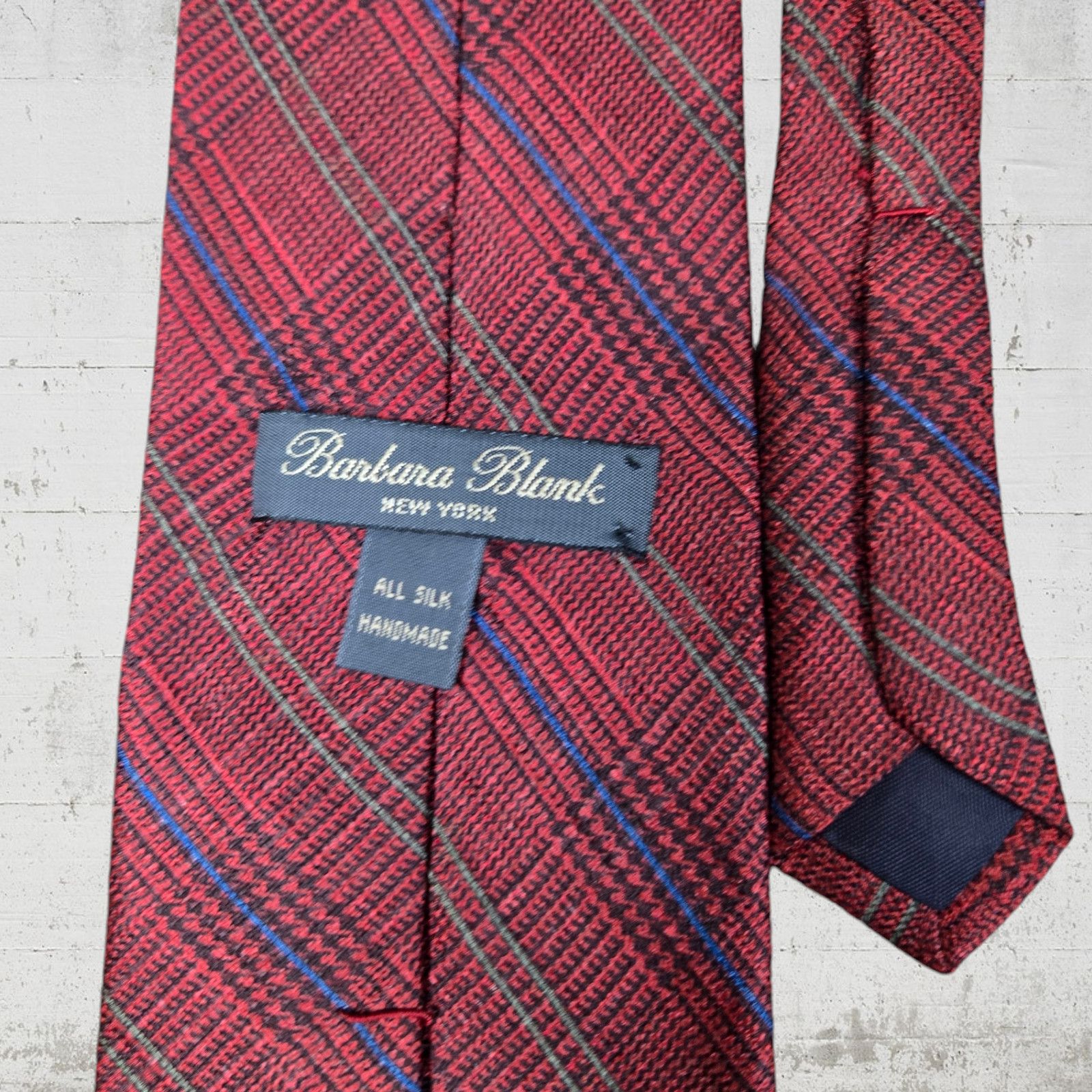 Vintage Vintage Burgundy Argyle Houndstooth Silk Tie Size ONE SIZE - 4 Thumbnail