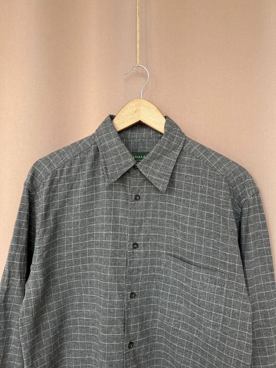 Canali Canali Green Label Check Button Down Shirt Mens Size 39 (M) Size US M / EU 48-50 / 2 - 2 Thumbnail