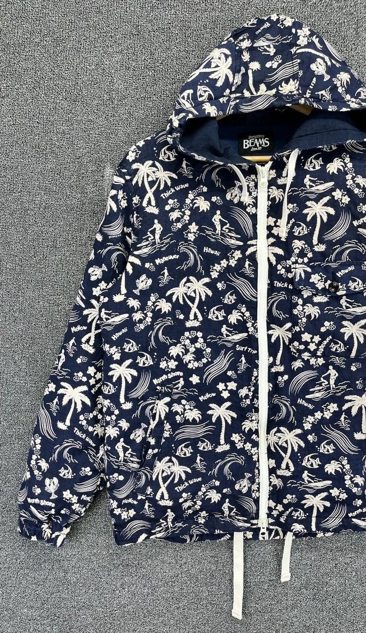 Beams Plus Vintage Beams Hawaiian Surf Hoodie Jacket Size M / US 6-8 / IT 42-44 - 3 Thumbnail