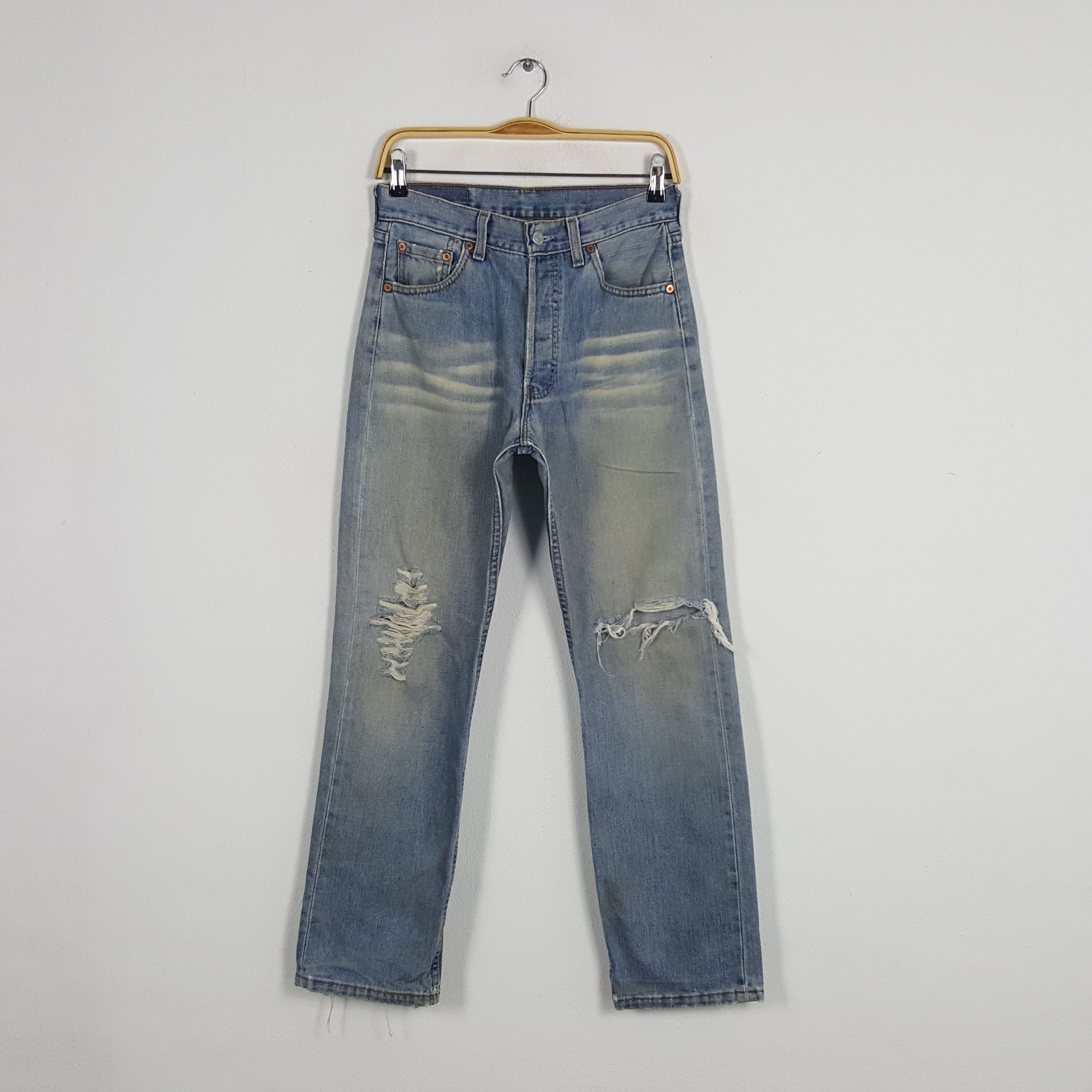 Levi's × Vintage Vintage Levi's 501 American Distressed Style Denim Jeans Size US 28 / EU 44 - 1 Thumbnail