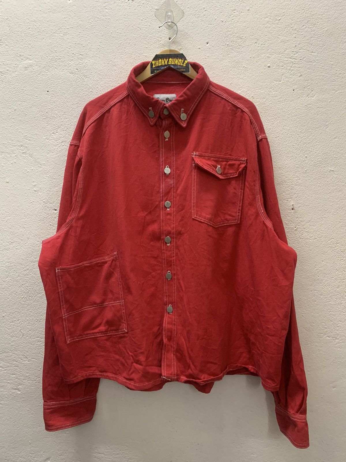 Japanese Brand Women Casual Denim Jacket Frayed Buttom up Long Sleeve Size 4XL / US 24-26 - 1 Thumbnail