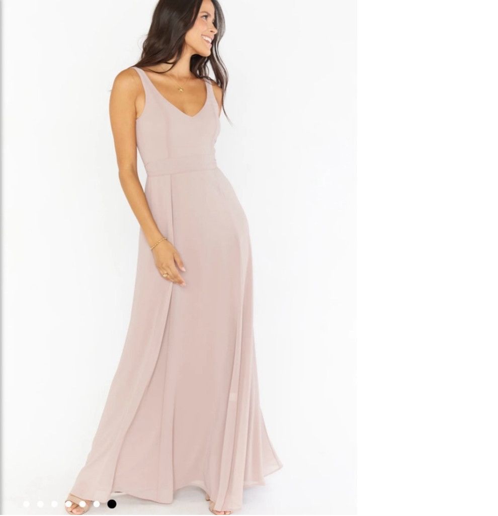 knee length dresses for ladies Nicole Maxi Dress, in Champagne Luxe Satin, Size: Xs | Show Me Your Mumu