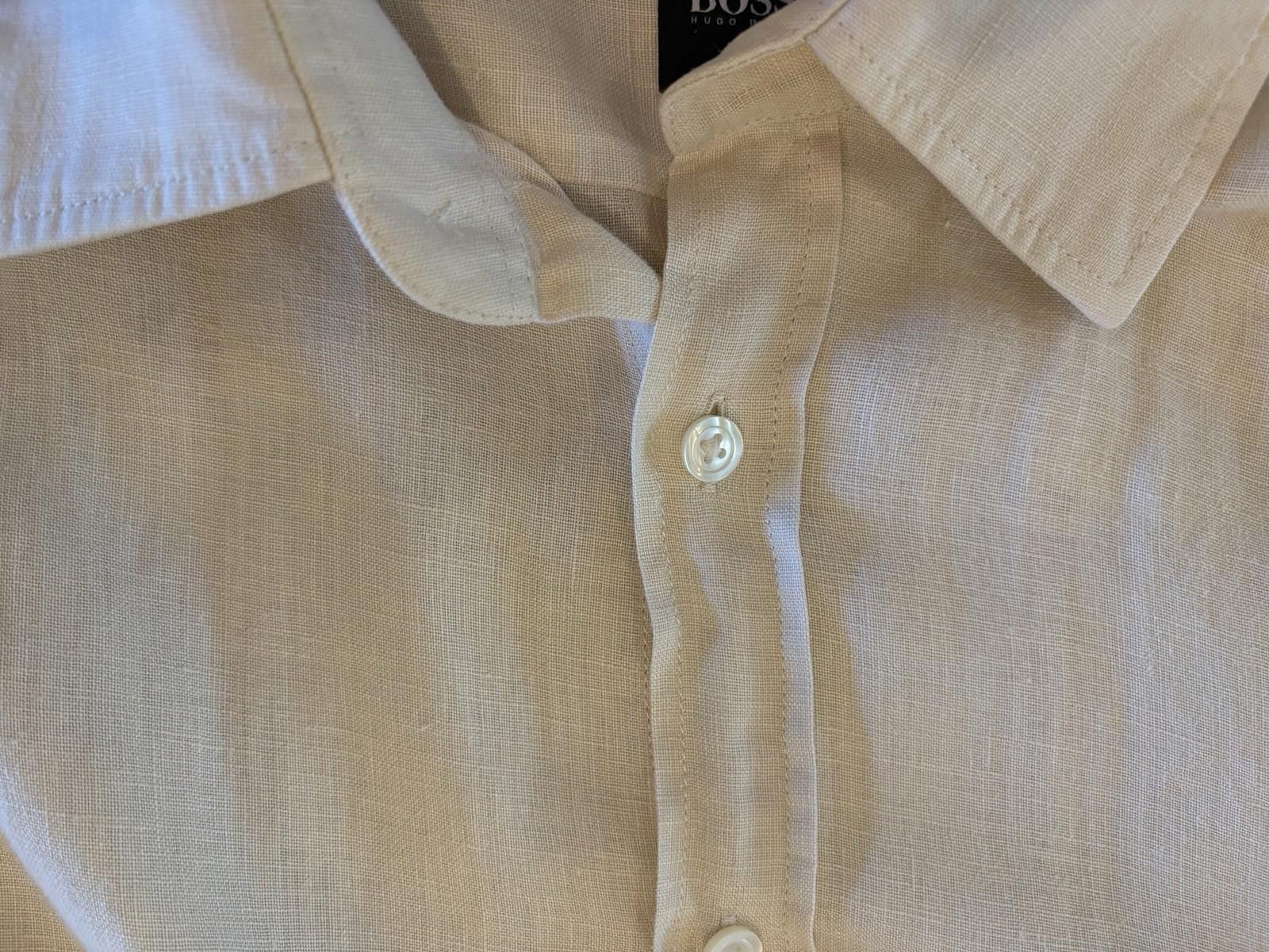 Hugo Boss Boss Hugo Boss Tan Long Sleeved Linen Shirt Size L Size US L / EU 52-54 / 3 - 8 Thumbnail