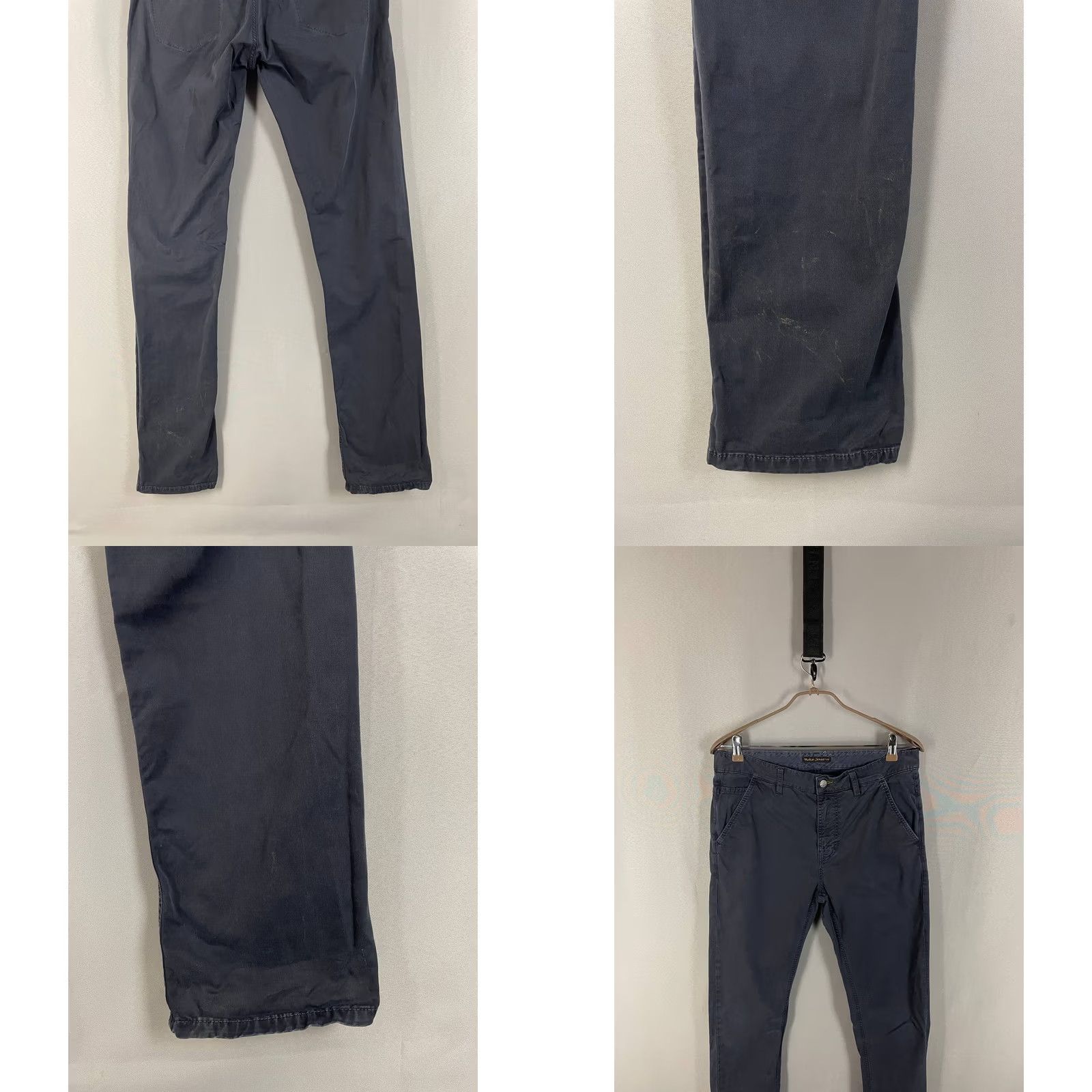 Nudie Jeans Nudie Jeans Co Chino Pants Navy Blue Straight Leg 33x36 Mens Regular Size 33x36 Navy Blue Comfort Stretch Pockets Vintage No Size US 33 - 9 Thumbnail