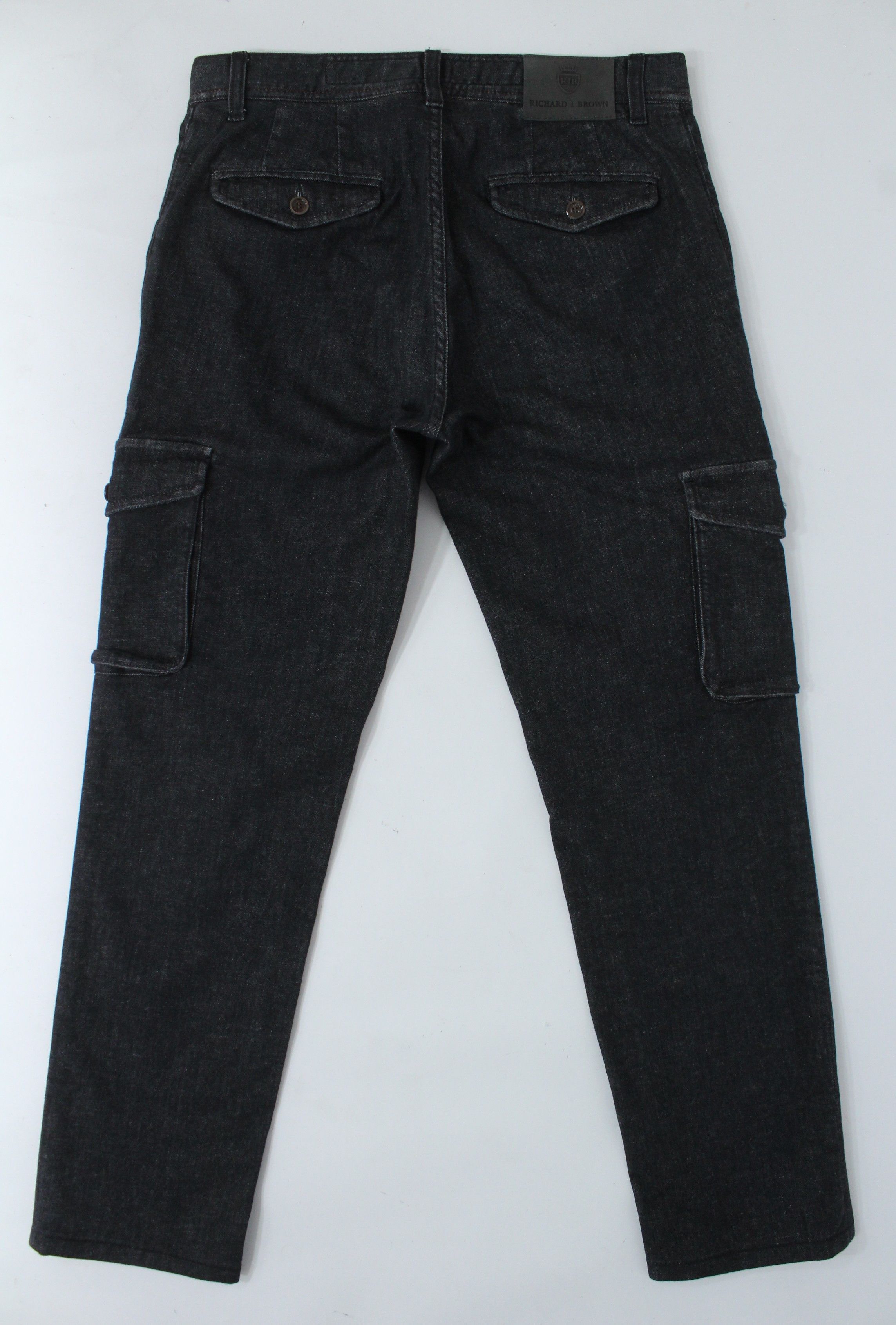 Other Richard J. Brown Nairobi Black Cargo Denim Trousers Size 29 Size US 29 - 1 Thumbnail