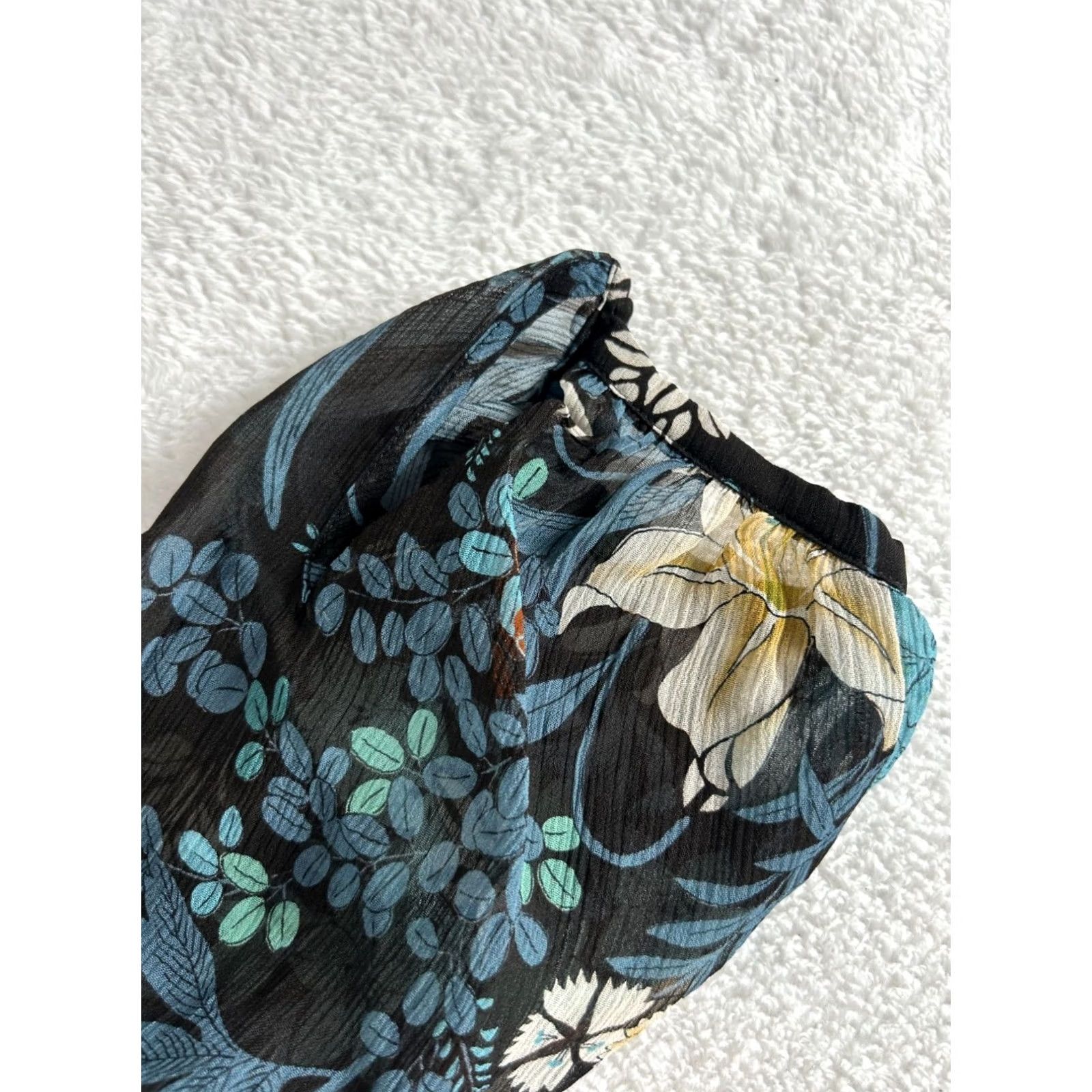 Vintage Marina Rinaldi Voyage Womens Floral Sheer Blouse Top Long Sleeve Lightweight L Size L / US 10 / IT 46 - 8 Thumbnail