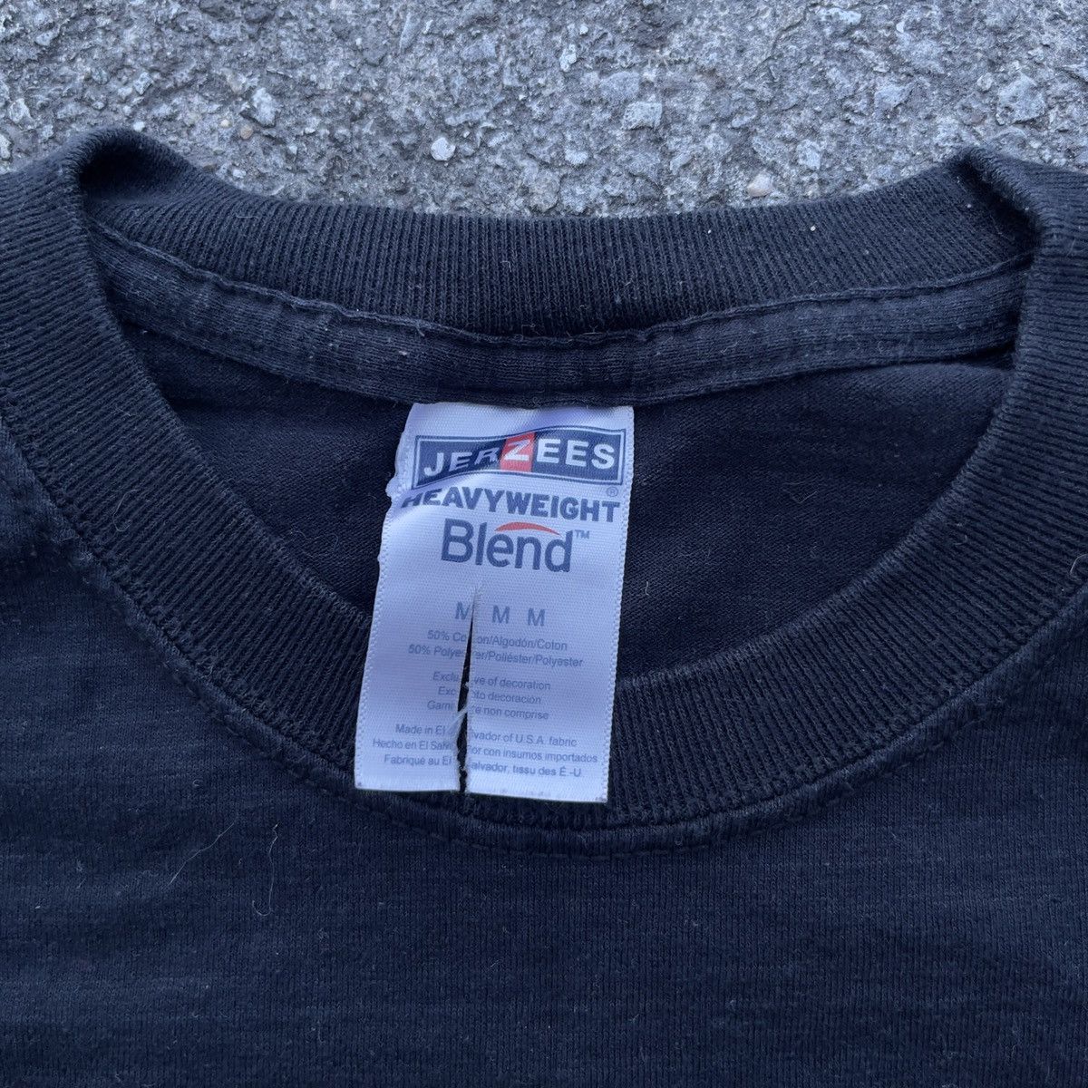 Jerzees × Vintage Vintage Y2K JERZEES BLACK Striped Blank Heavyweights Shirt Size US M / EU 48-50 / 2 - 3 Thumbnail