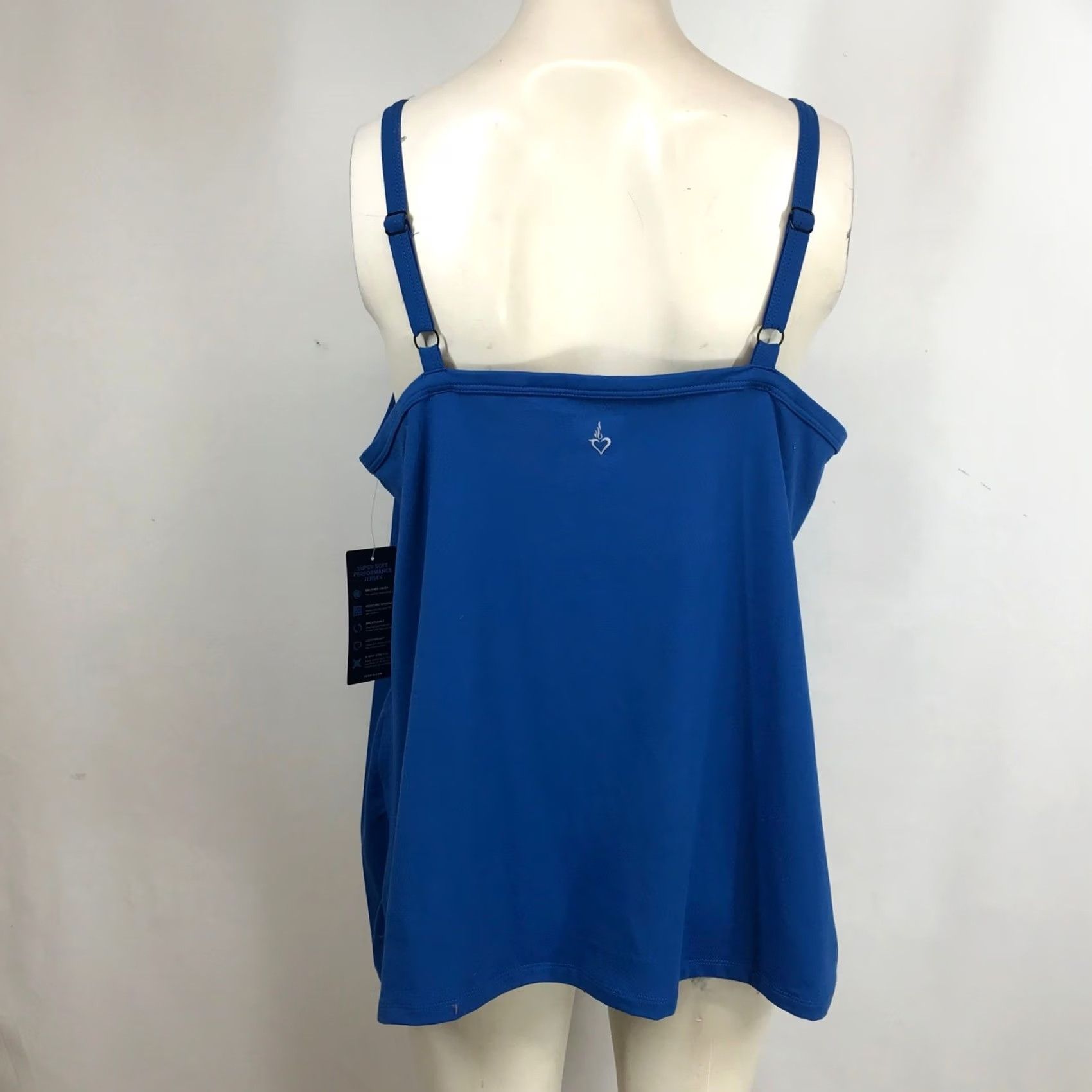 Torrid Torrid Active Cami Tank Top Blue 2X 18-20 PlusSize Polyester Blend Spandex Moisture Wicking Ruched Sweetheart Sleeveless Yoga Gym Camisole Womens Size 3XL / US 20-22 - 5 Thumbnail