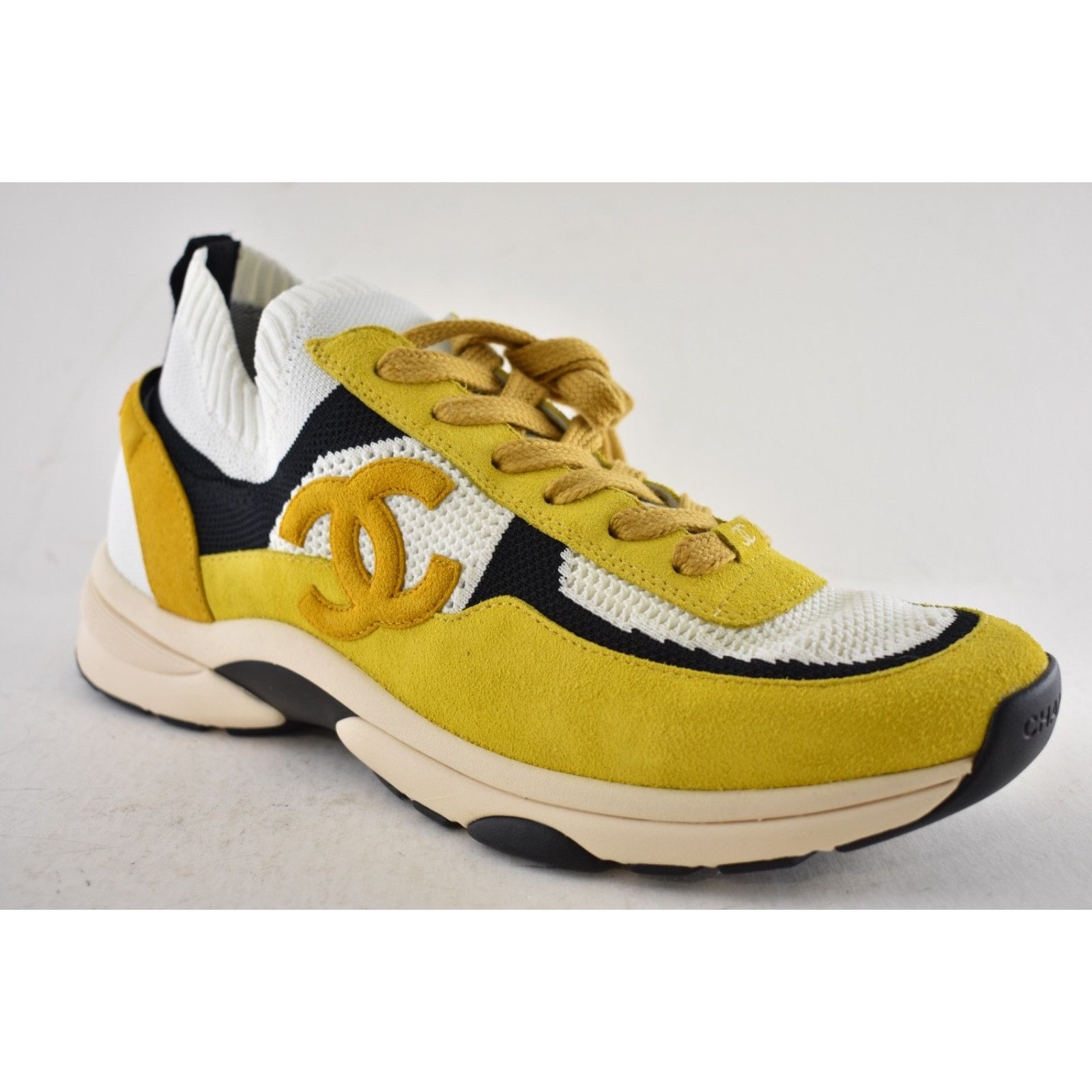 Chanel Mens Suede Knit CC Logo Low Trainer Sneaker Size US 11 / EU 44 - 5 Thumbnail