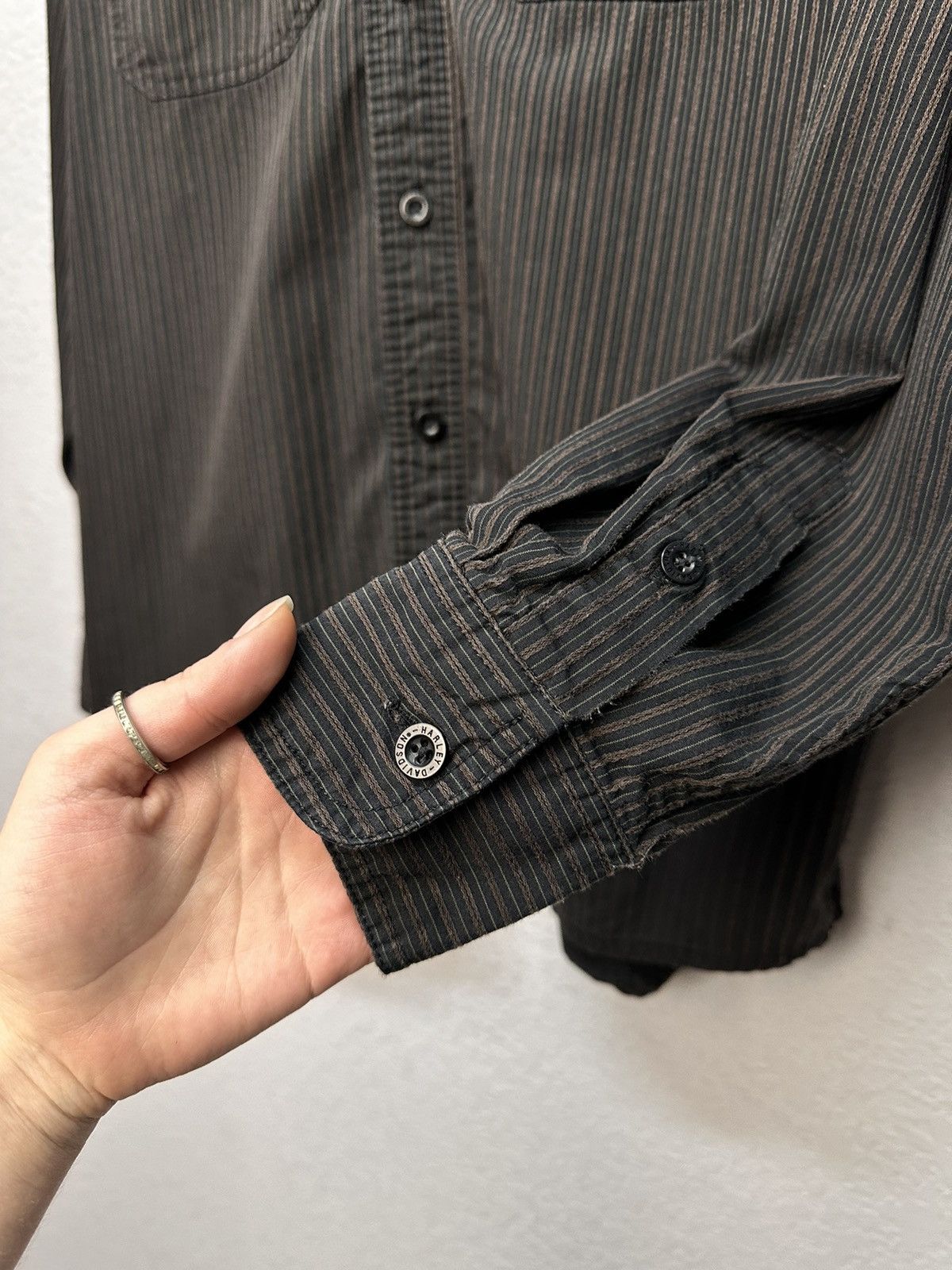 Harley Davidson Harley Davidson striped black shirt biker West Choppers Y2K Size US M / EU 48-50 / 2 - 7 Thumbnail