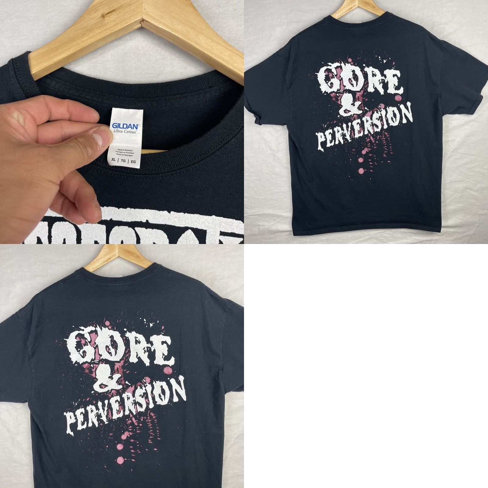 Hanes Desecration Shirt Mens XL Black Gore & Perversion Death Metal British Band Tee Size US XL / EU 56 / 4 - 8 Thumbnail