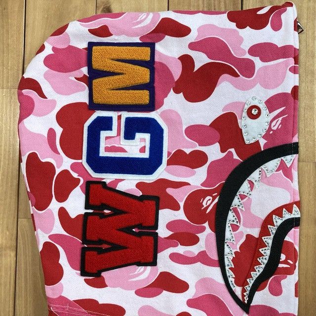 Bape BAPE ABC Camo Pink Crystal Stone Shark Full Zip Hoodie APE Size US XL / EU 56 / 4 - 4 Thumbnail
