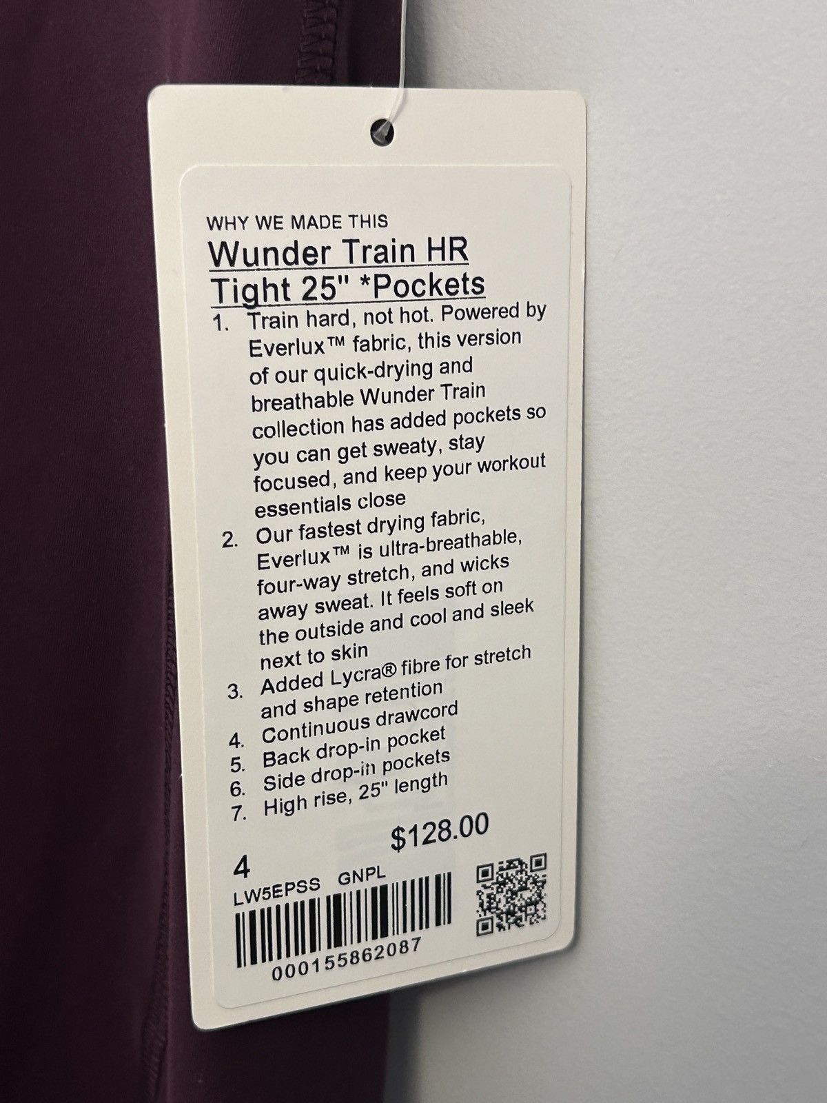 Lululemon Lululemon Wunder Train with Pockets 25" Sz 4 Goodnight Plum Size 27" / US 4 / IT 40 - 5 Thumbnail