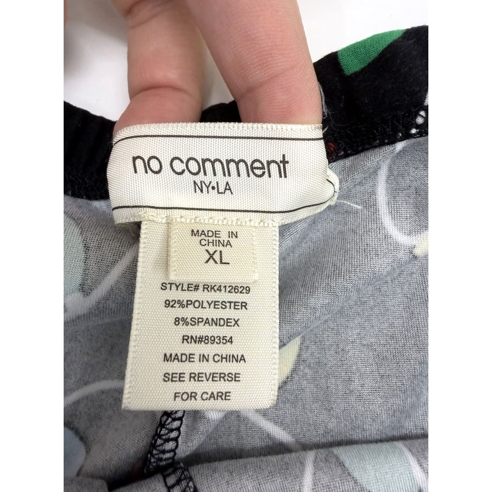 Vintage No Comment Ankle Womens XL Black Leggings Size Christmas Light String PullOn Size 40" / US 18 - 3 Thumbnail