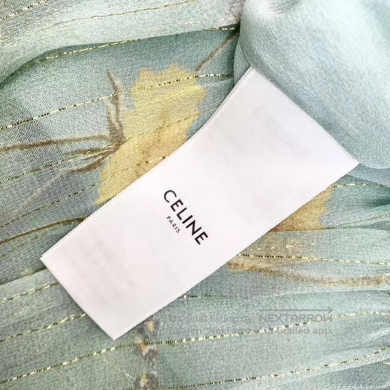 Celine Celine Gold silk print long skirt| Size 25" / US 0 / IT 36 - 5 Thumbnail