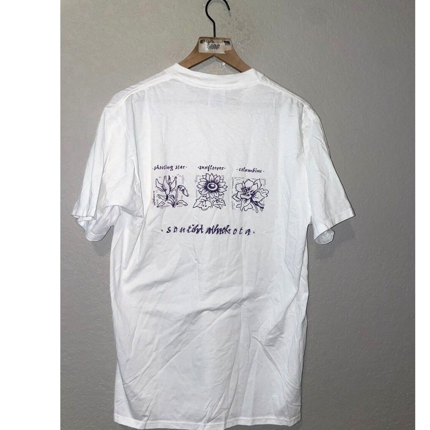 Jerzees Vintage Misprint Shirt South Dakota Flowers White Test Print Size US M / EU 48-50 / 2 - 8 Thumbnail