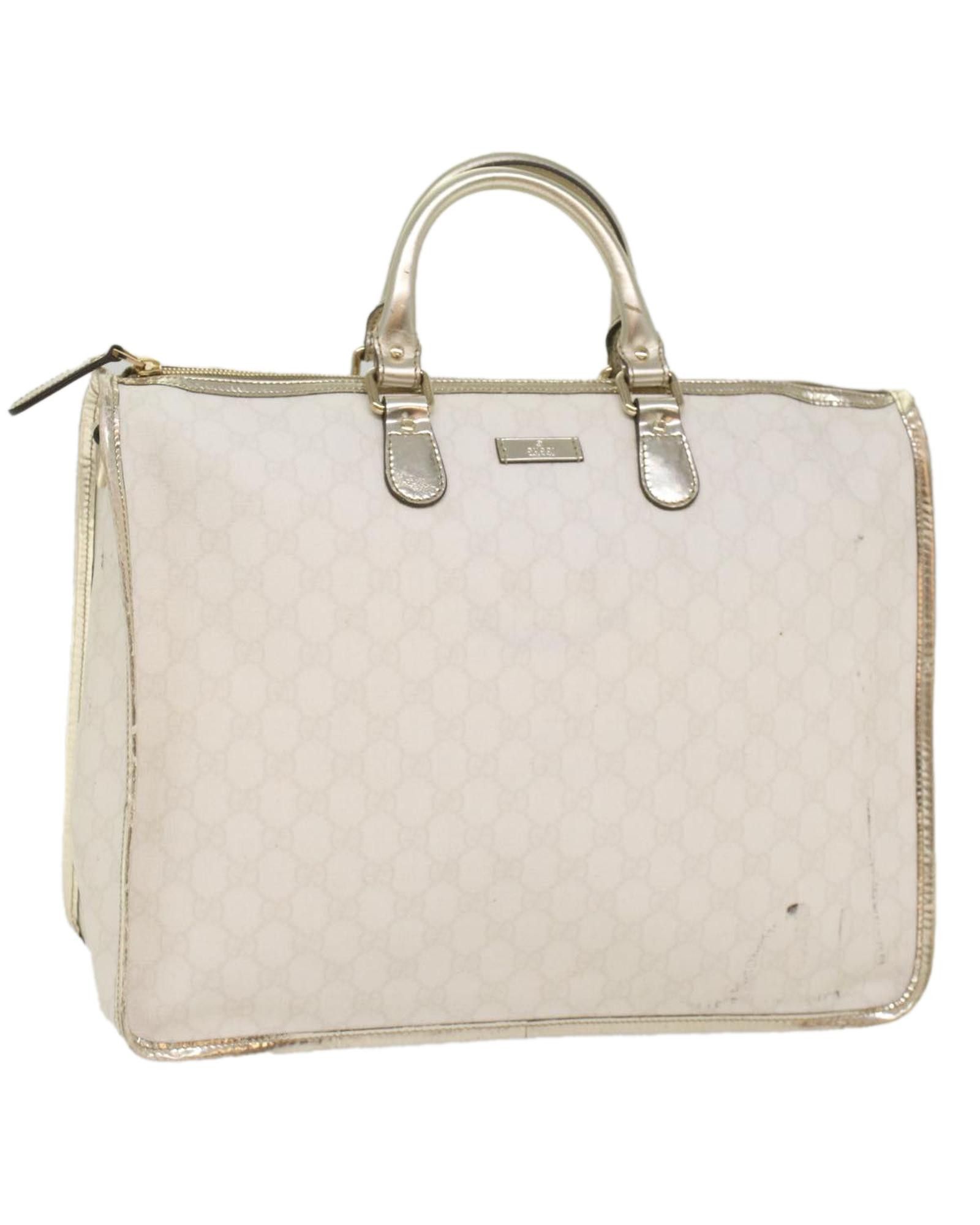 image of Gucci Gg Supreme Pvc Leather Hand Bag - White, Women's